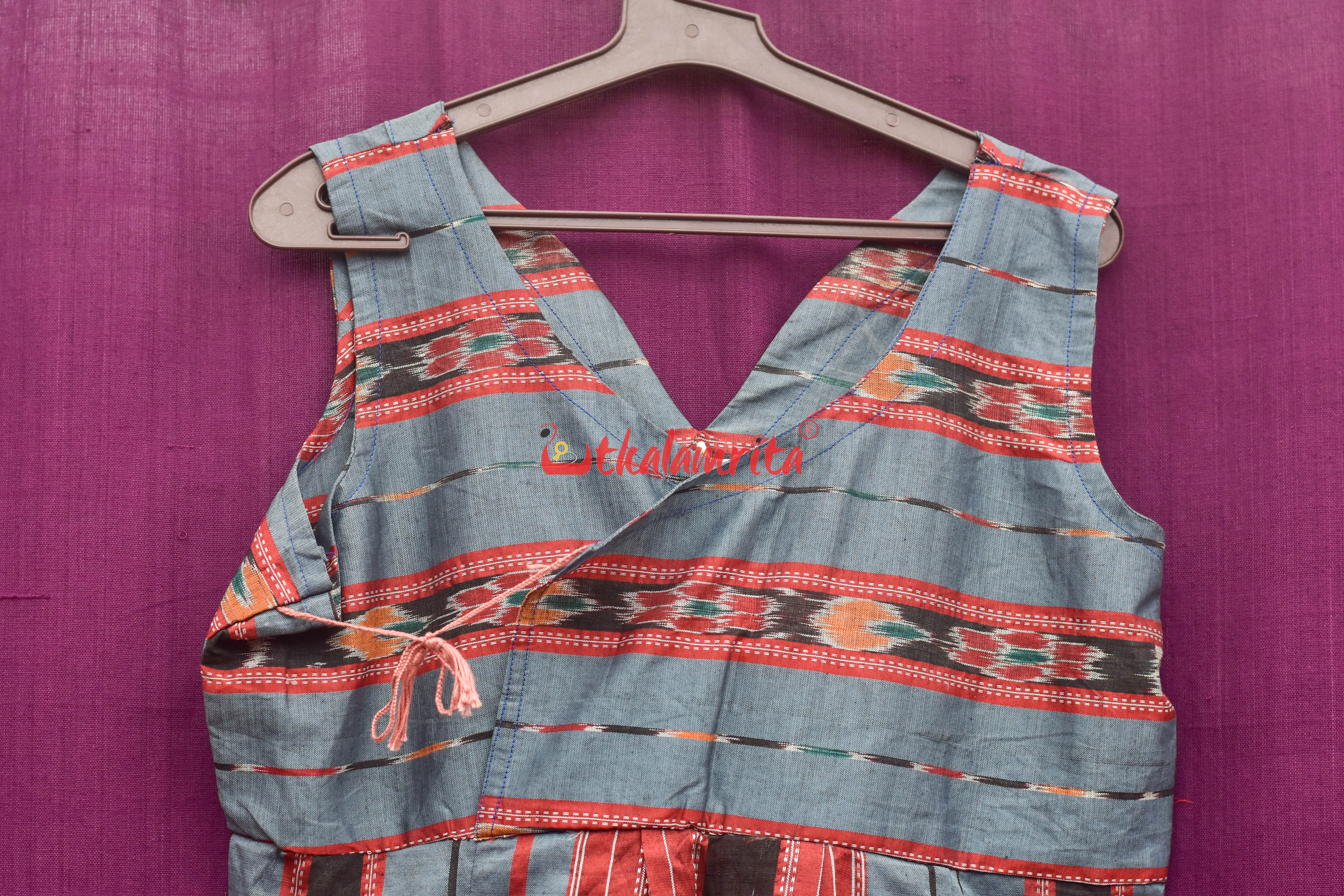 Blueish Grey Bandha (Girls Kurta)