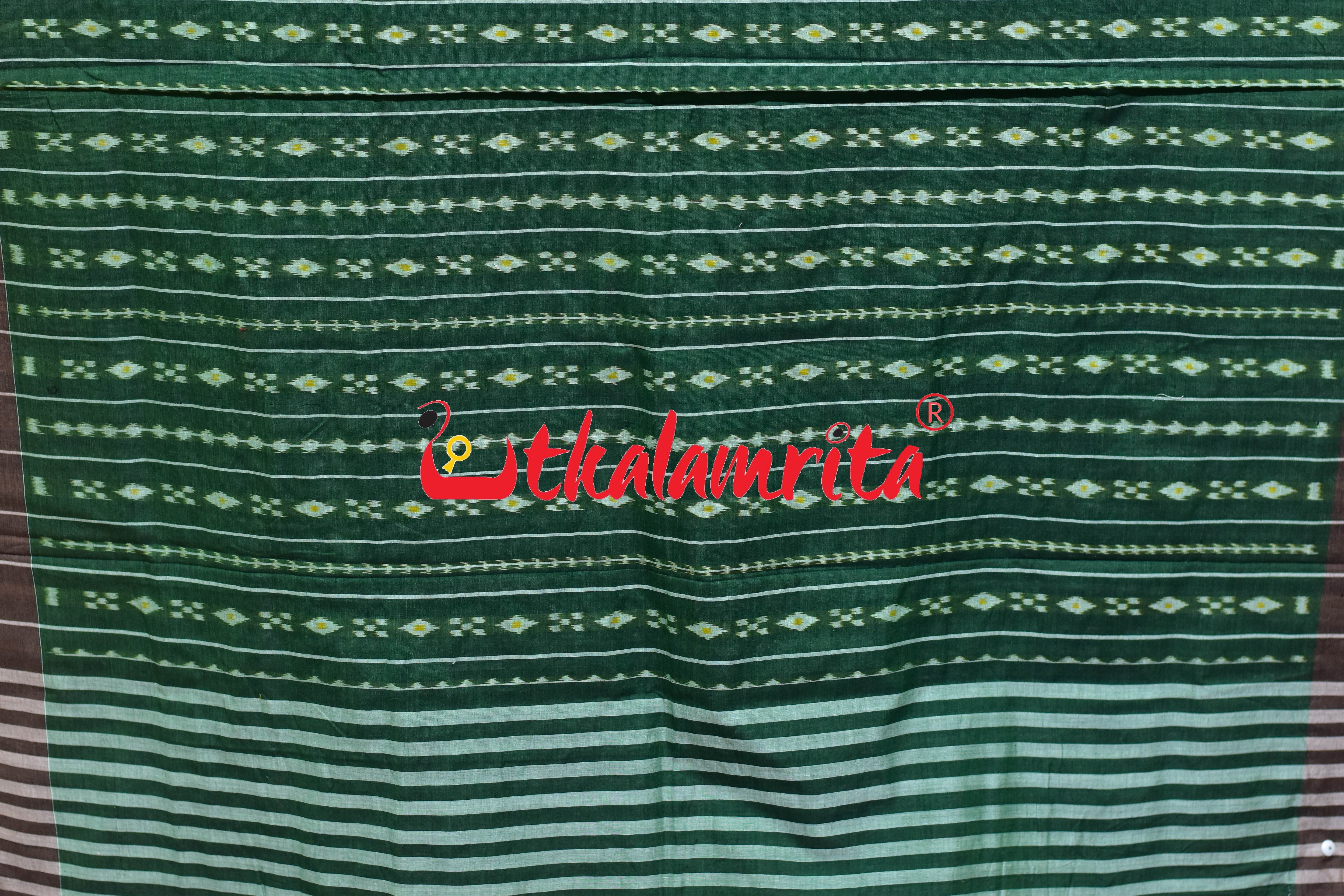 Green Chessboard Khandua Cotton Saree