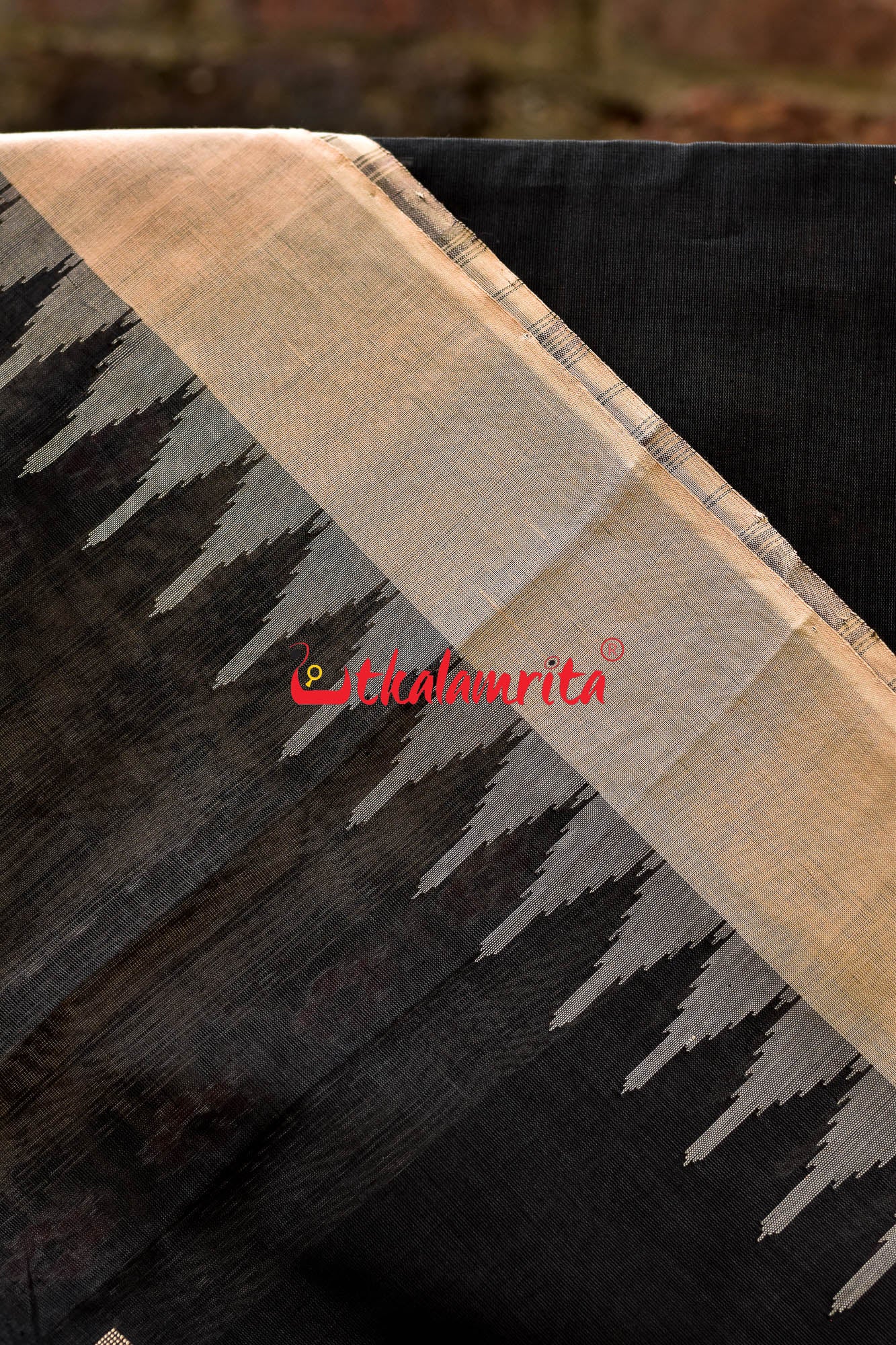 Charcoal Phoda Kumbha Sambalpuri Cotton Saree