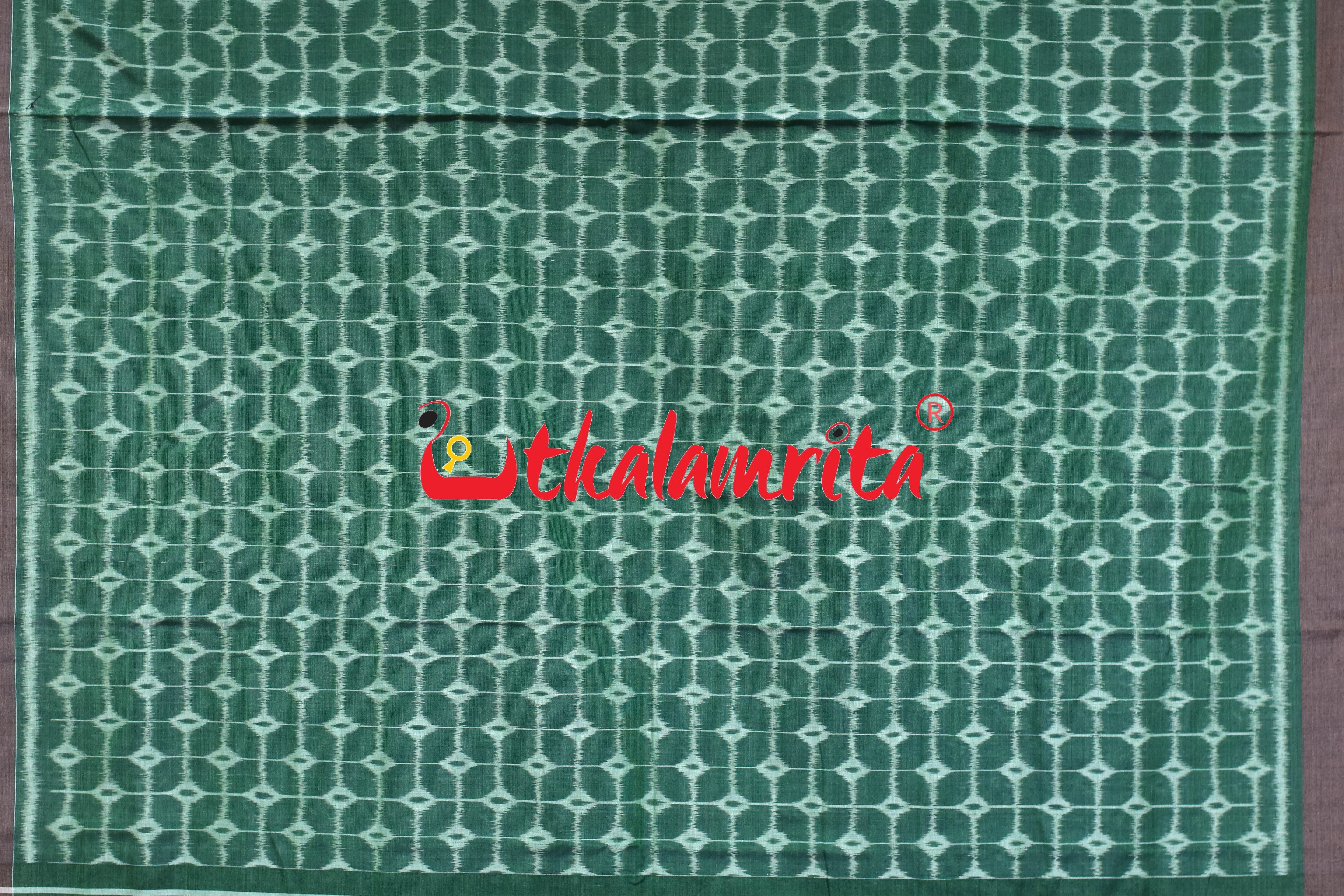 Green Chessboard Khandua Cotton Saree