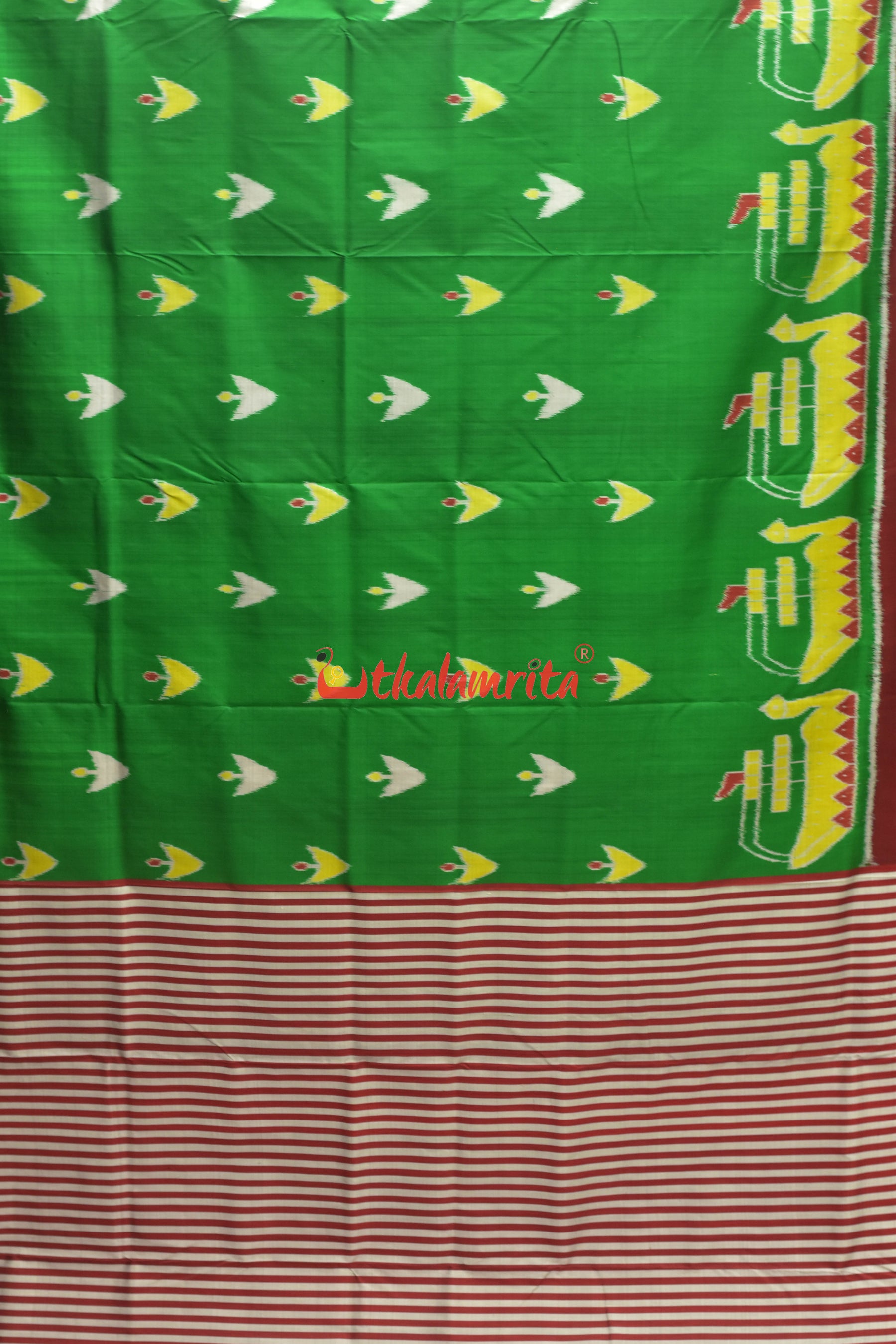Green Boita Khandua Silk Saree