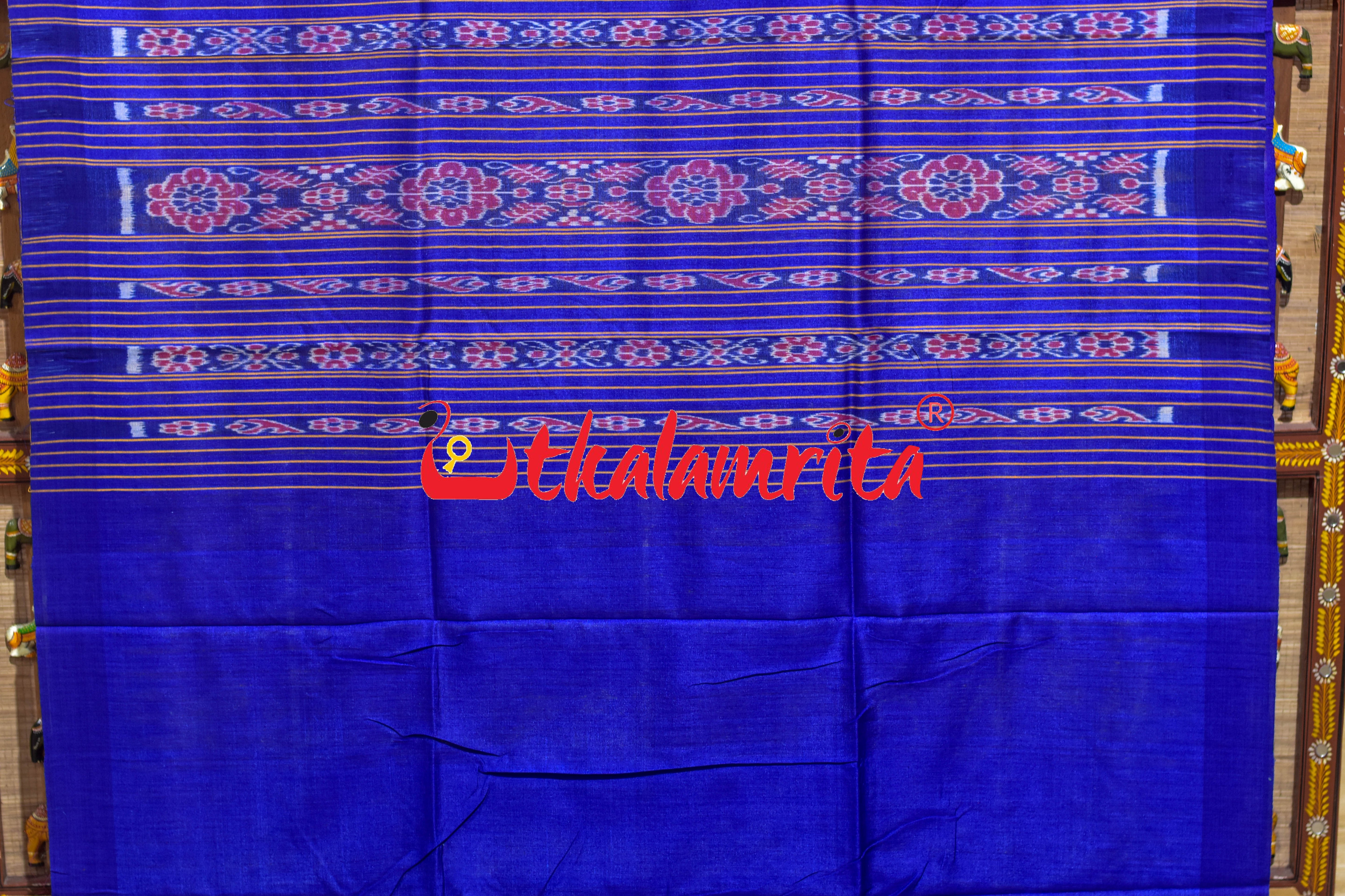Maize Yellow Blue Gopalpur Tussar Silk Saree