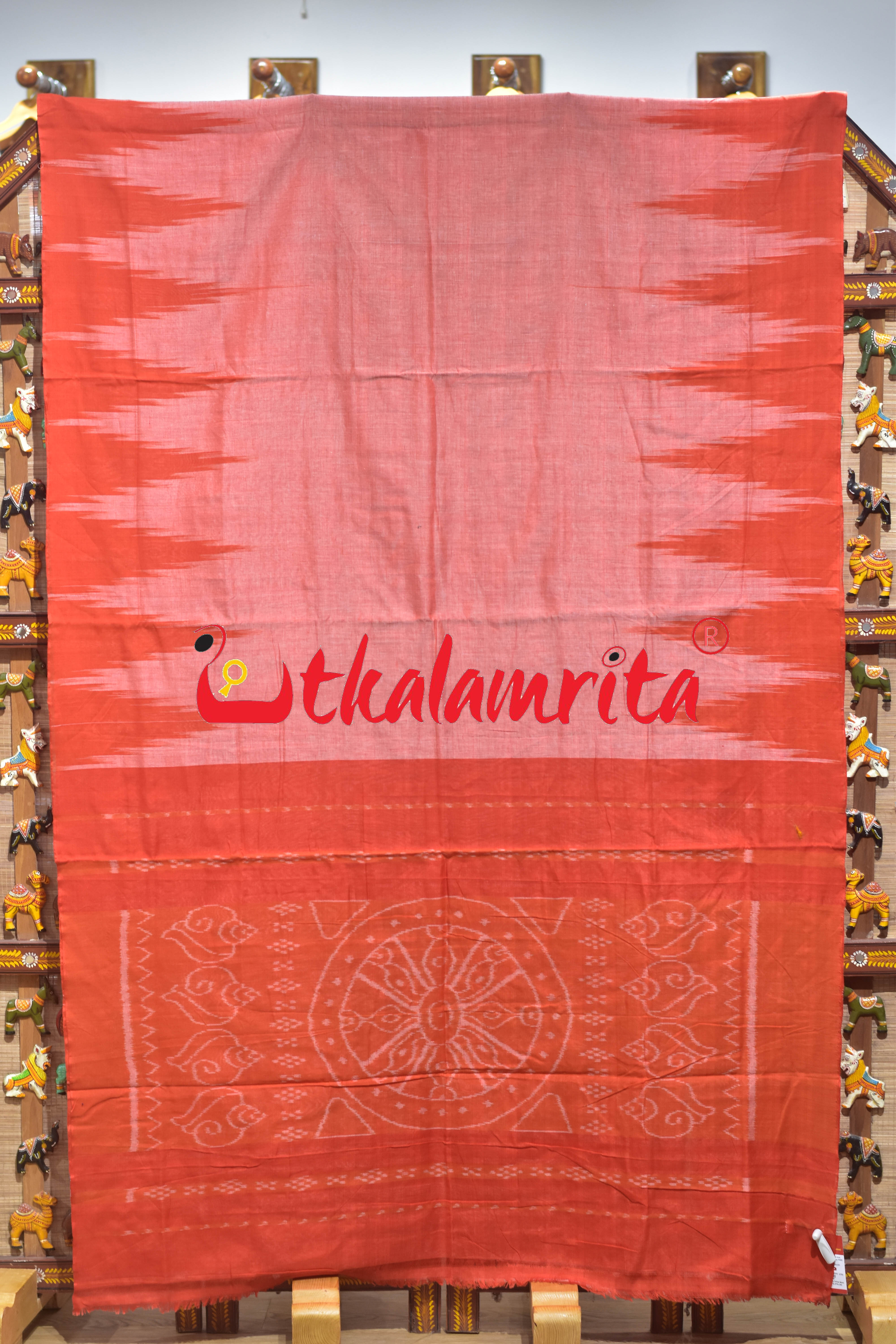 Orange Kargil Kumbha Cotton Saree