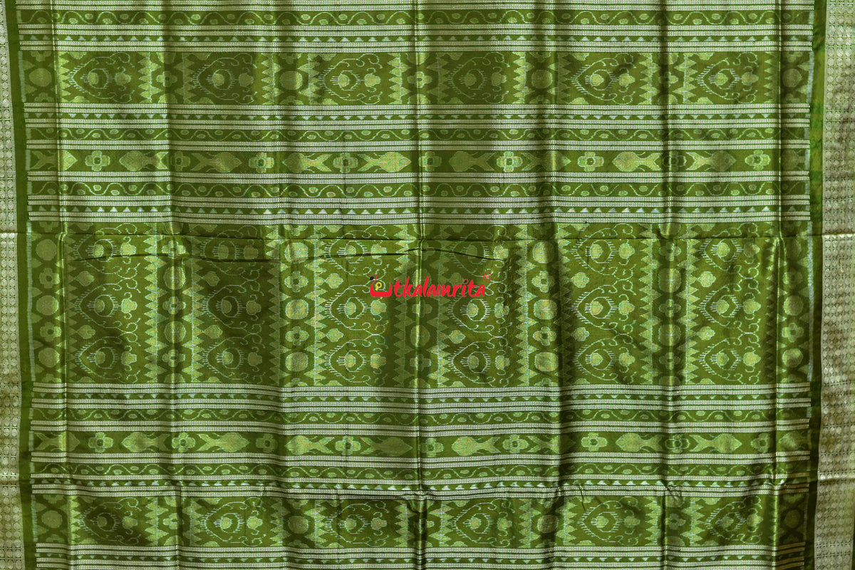 Asta Durga Padma Pink Mehndi Sambalpuri Silk Saree