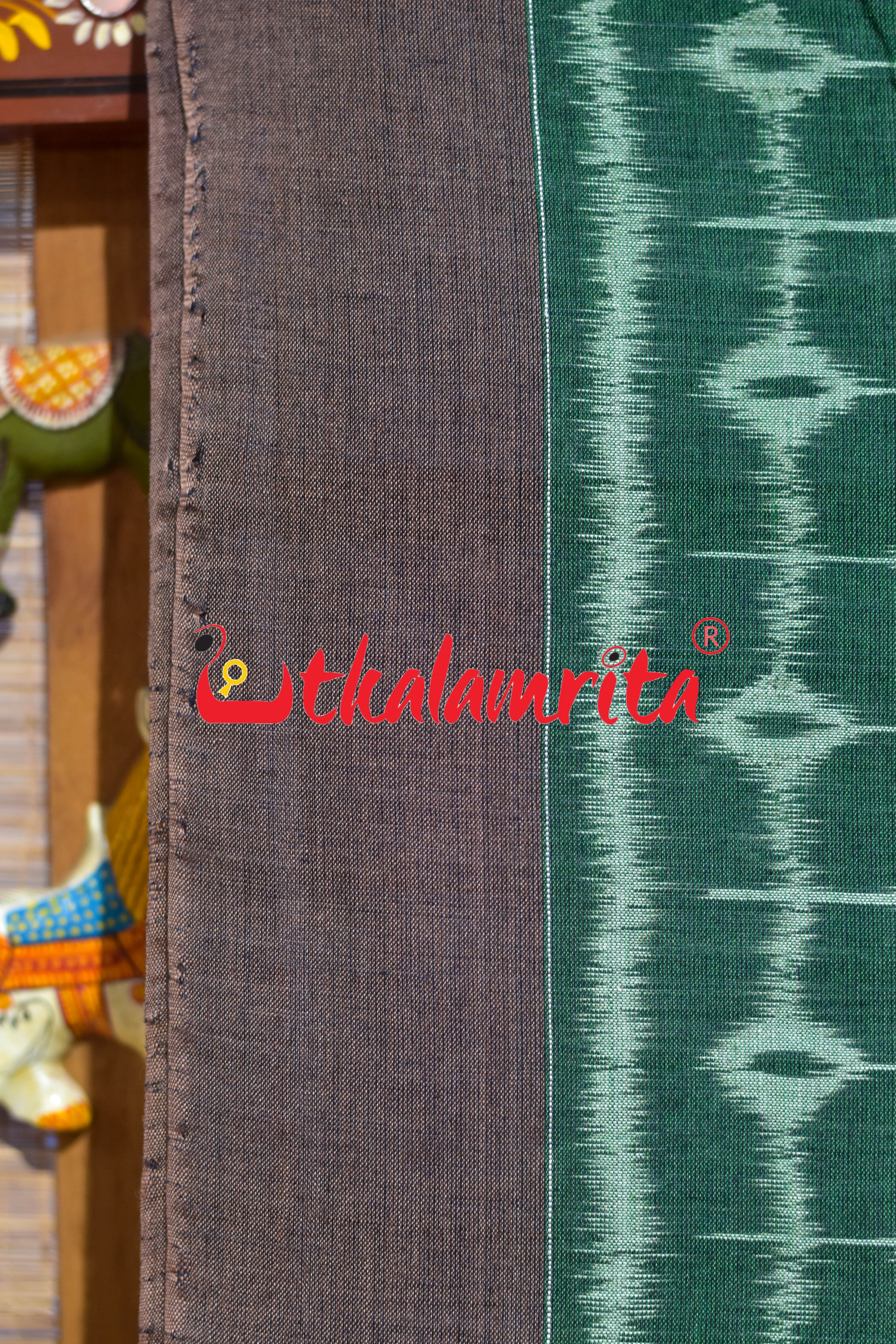 Green Chessboard Khandua Cotton Saree