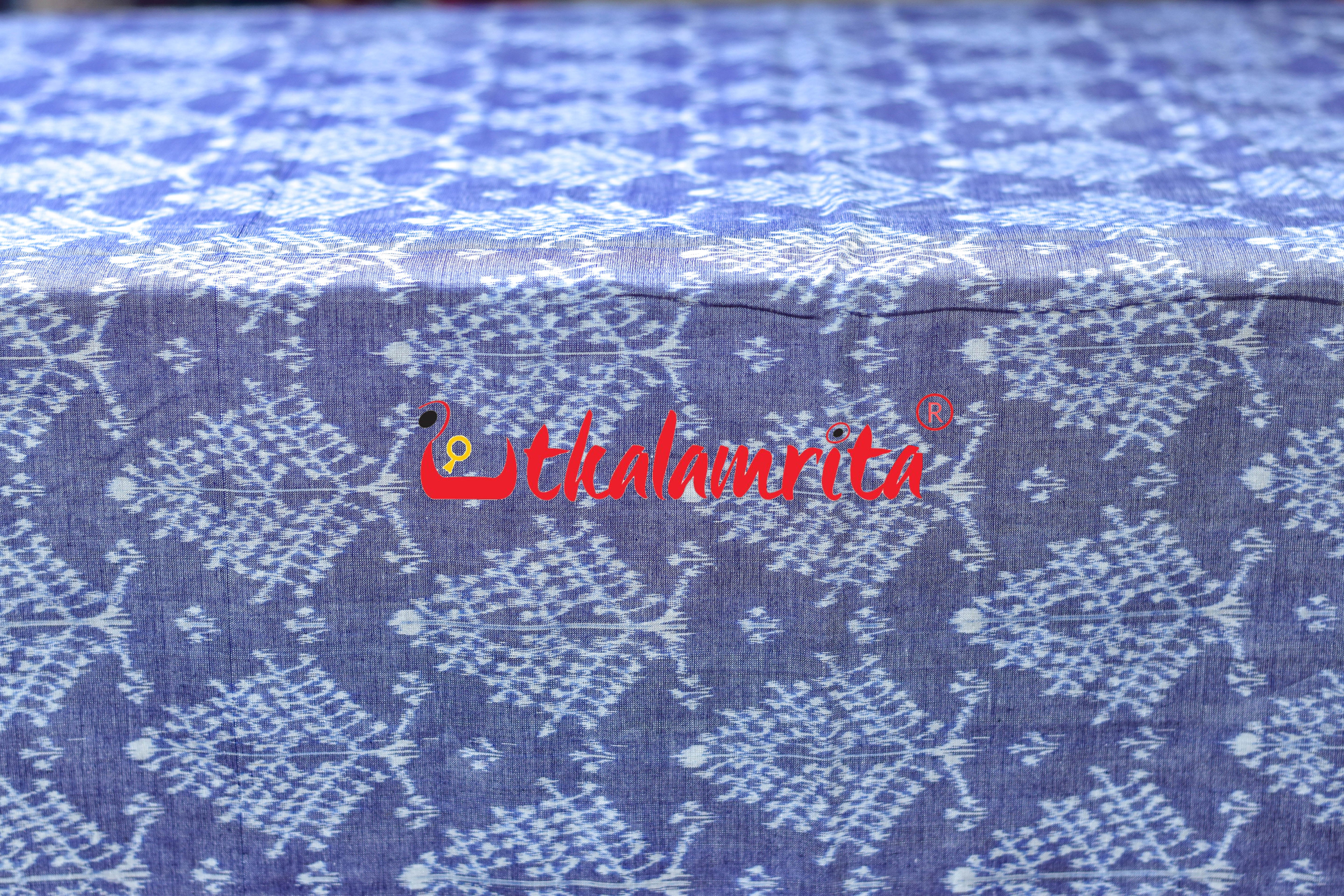 Sky Blue Gacha Sambalpuri Cotton (Fabric)