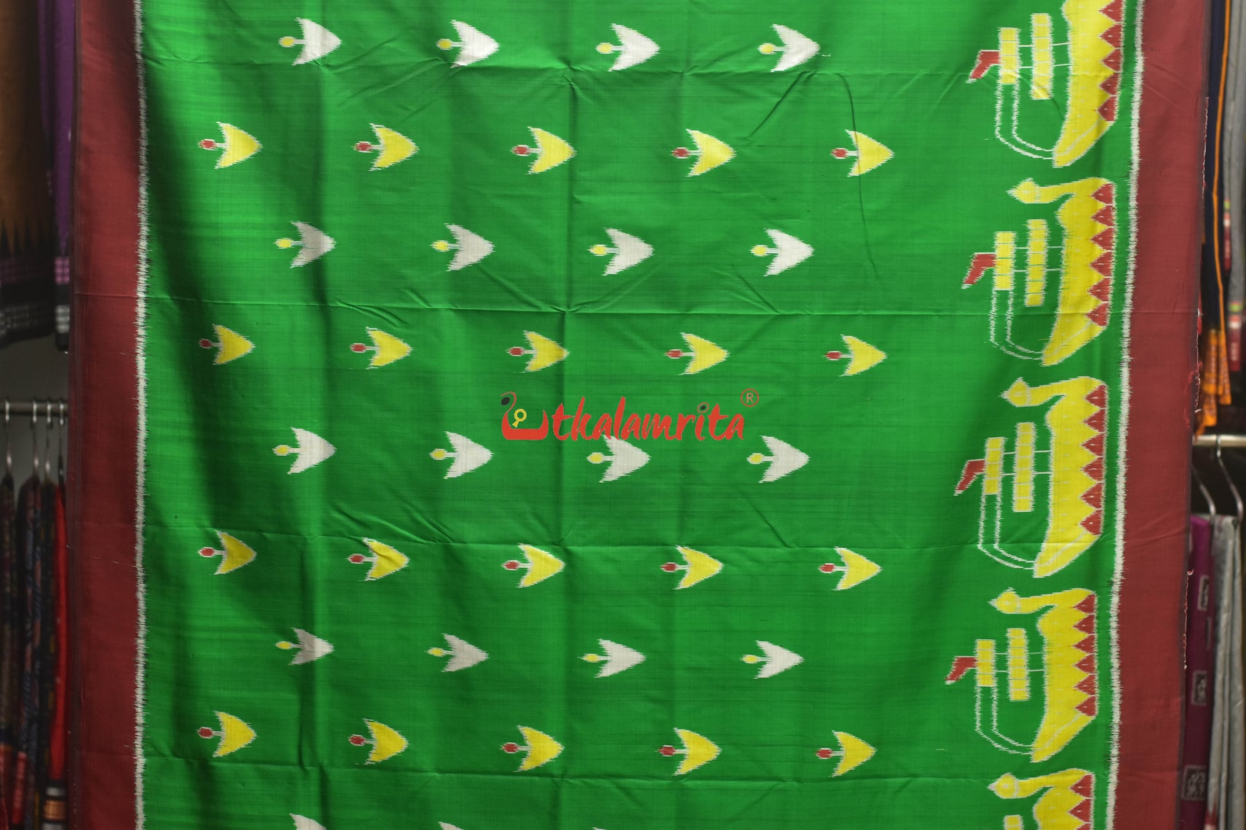 Green Boita Khandua Silk Saree