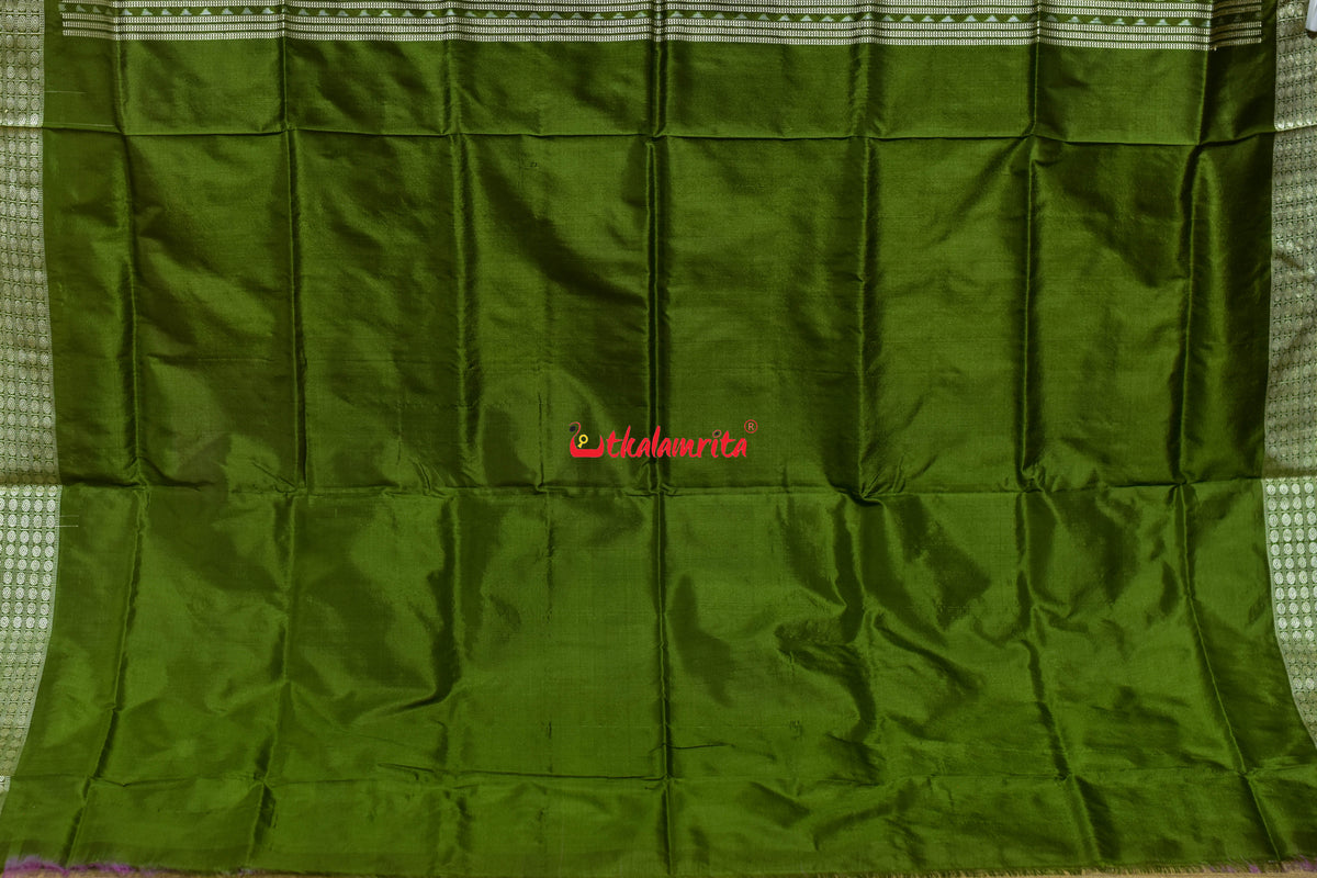 Asta Durga Padma Pink Mehndi Sambalpuri Silk Saree