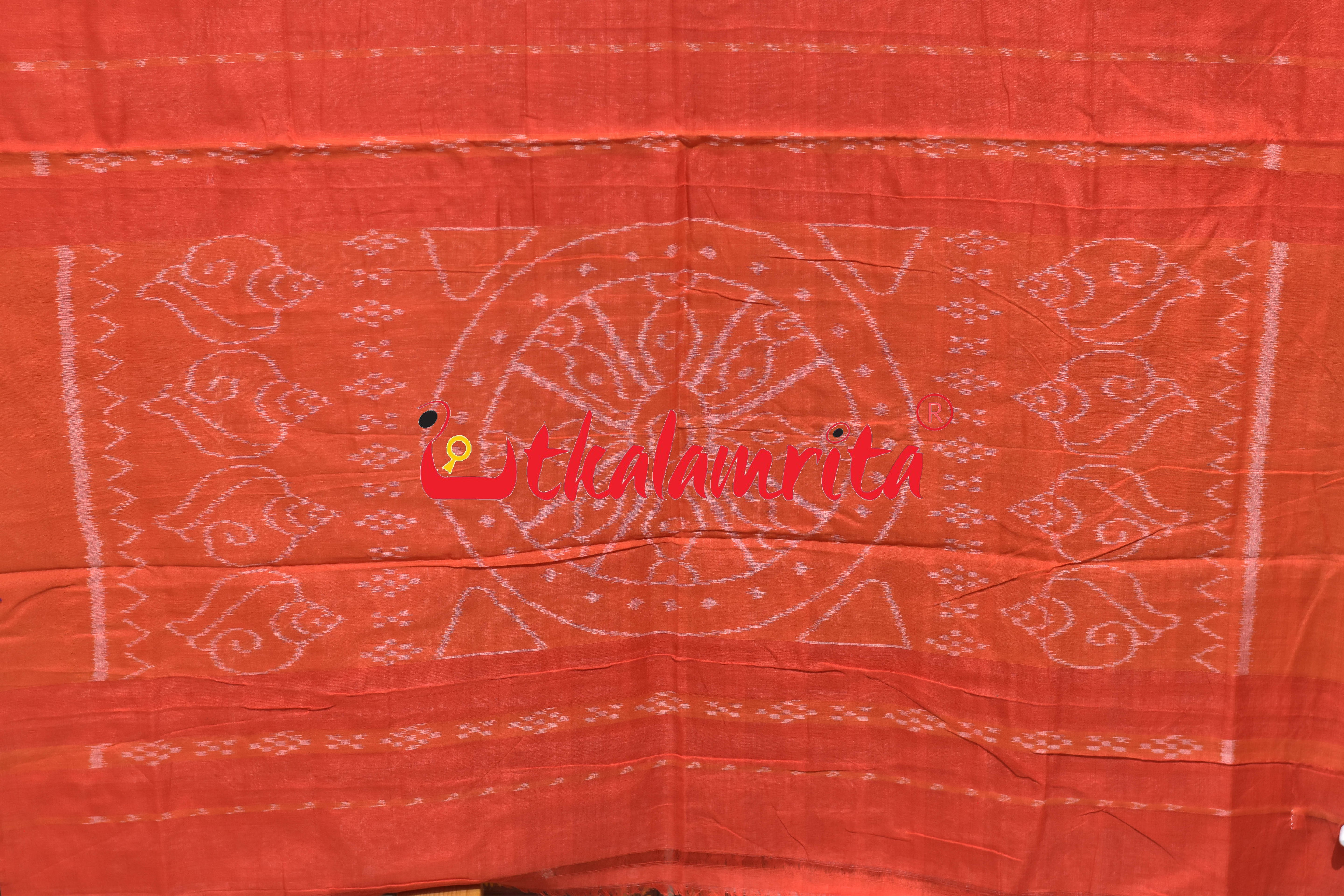 Orange Kargil Kumbha Cotton Saree