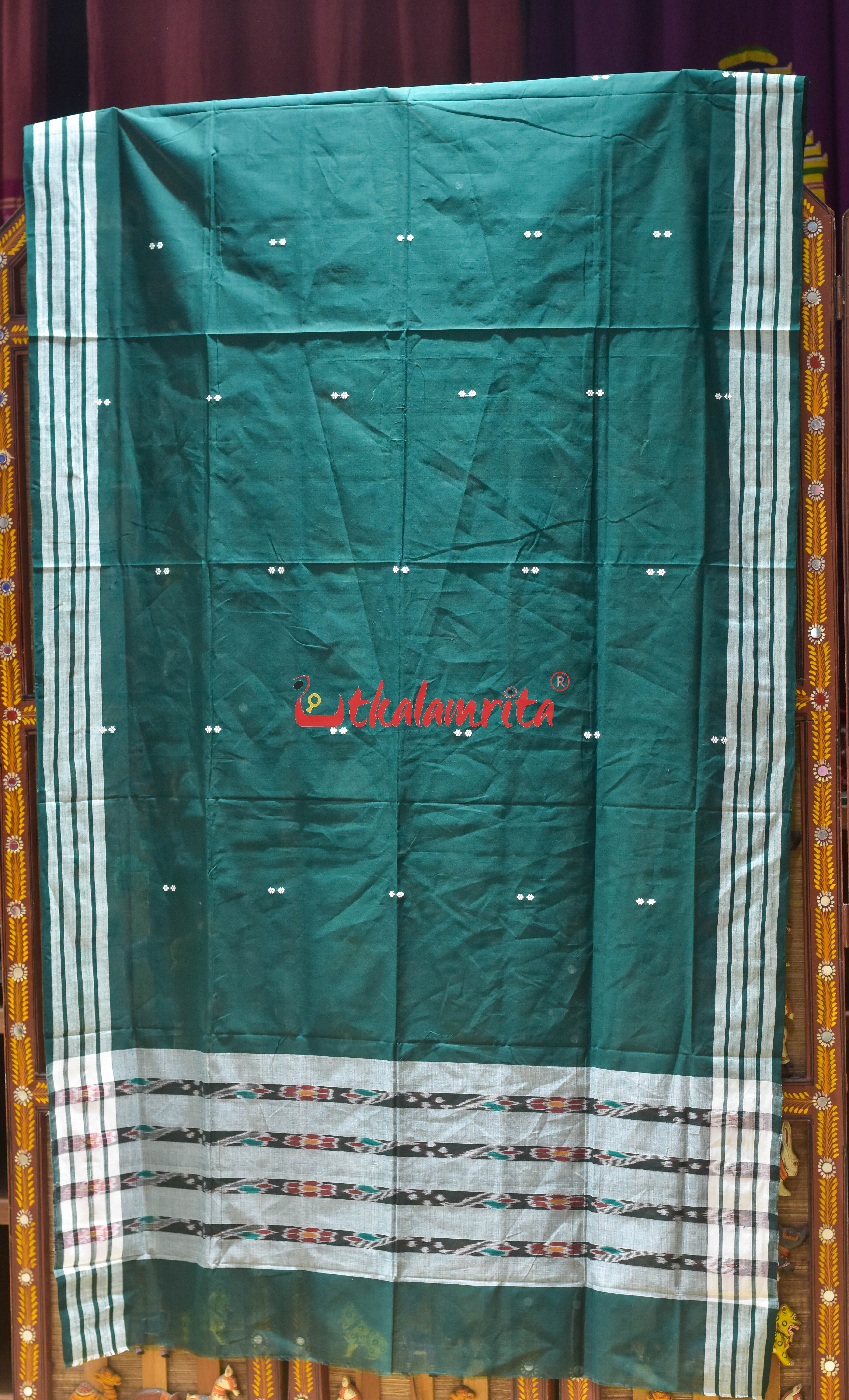 Bottle Green Pittala Single Cotton (Dupatta)