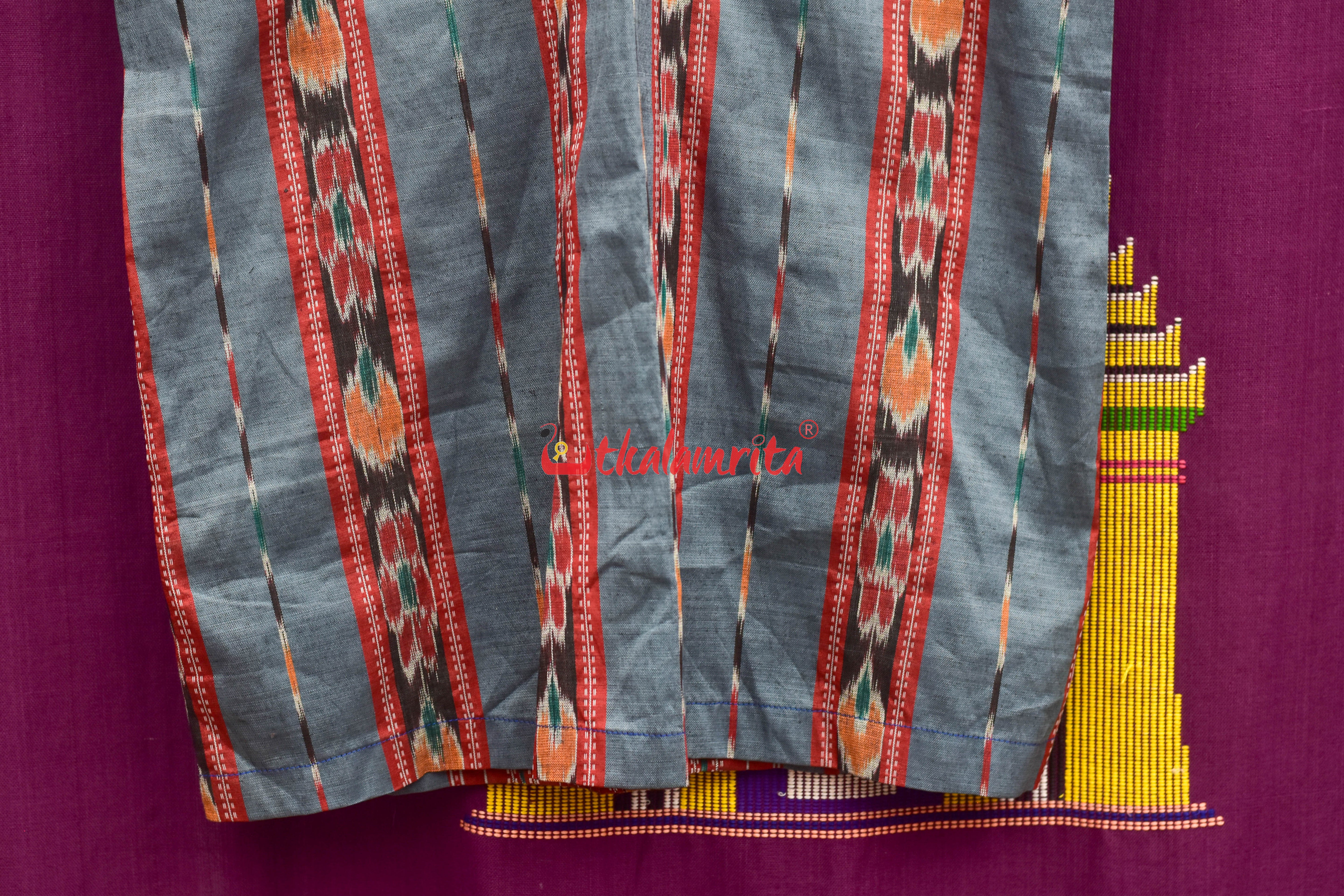 Blueish Grey Bandha (Girls Kurta)
