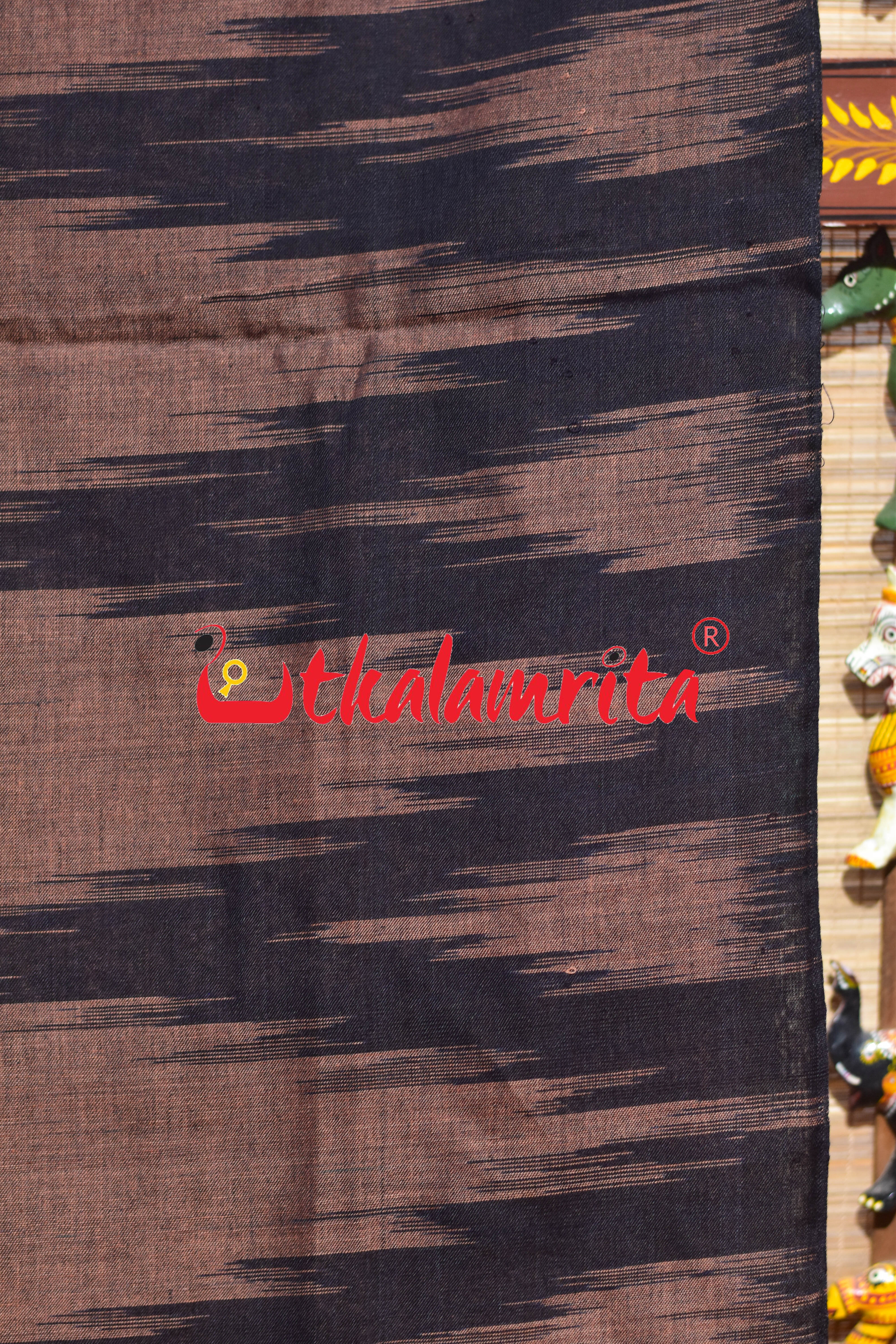 Chocolate Brown Kargil Kumbha Cotton Saree