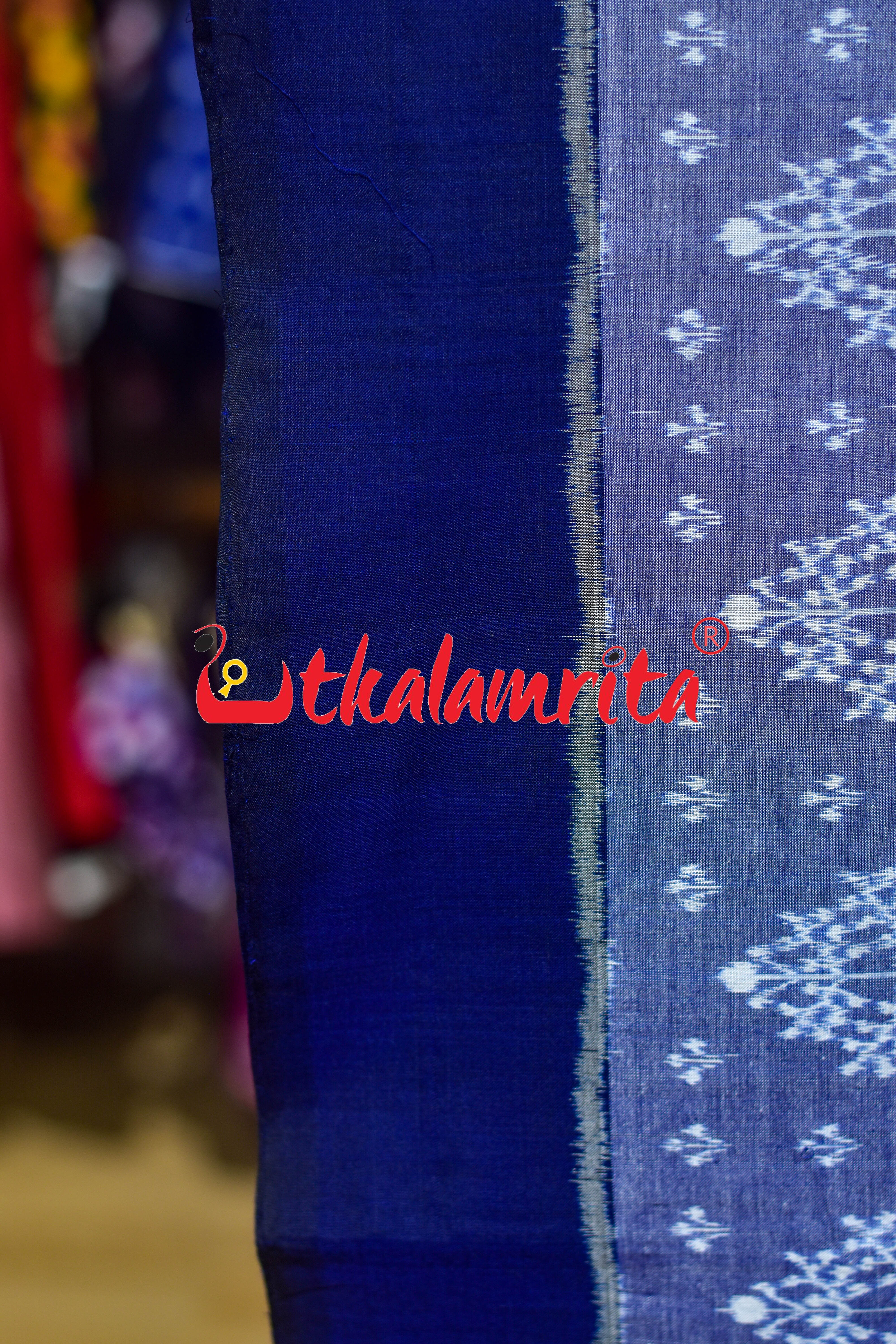 Sky Blue Gacha Sambalpuri Cotton (Fabric)
