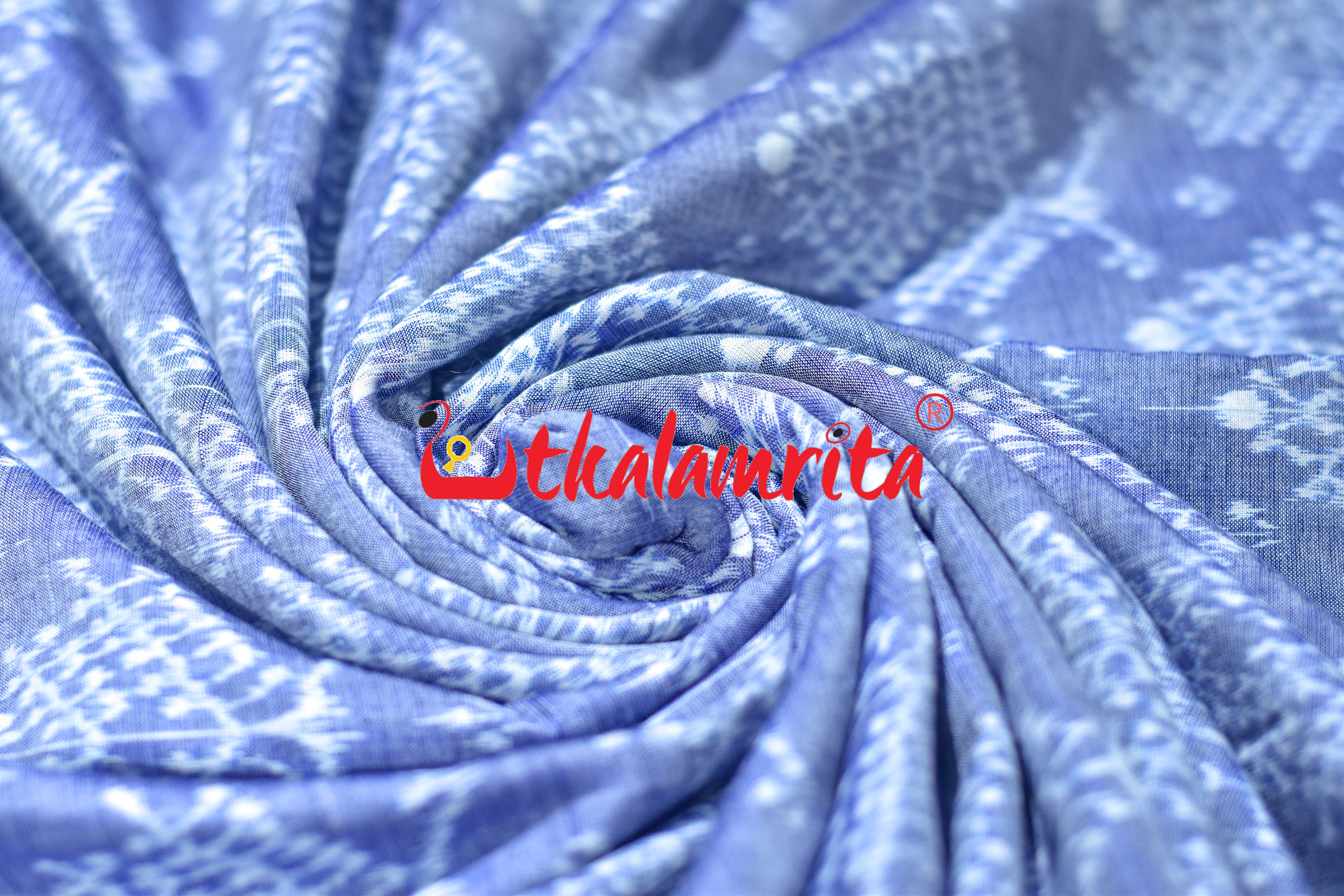 Sky Blue Gacha Sambalpuri Cotton (Fabric)