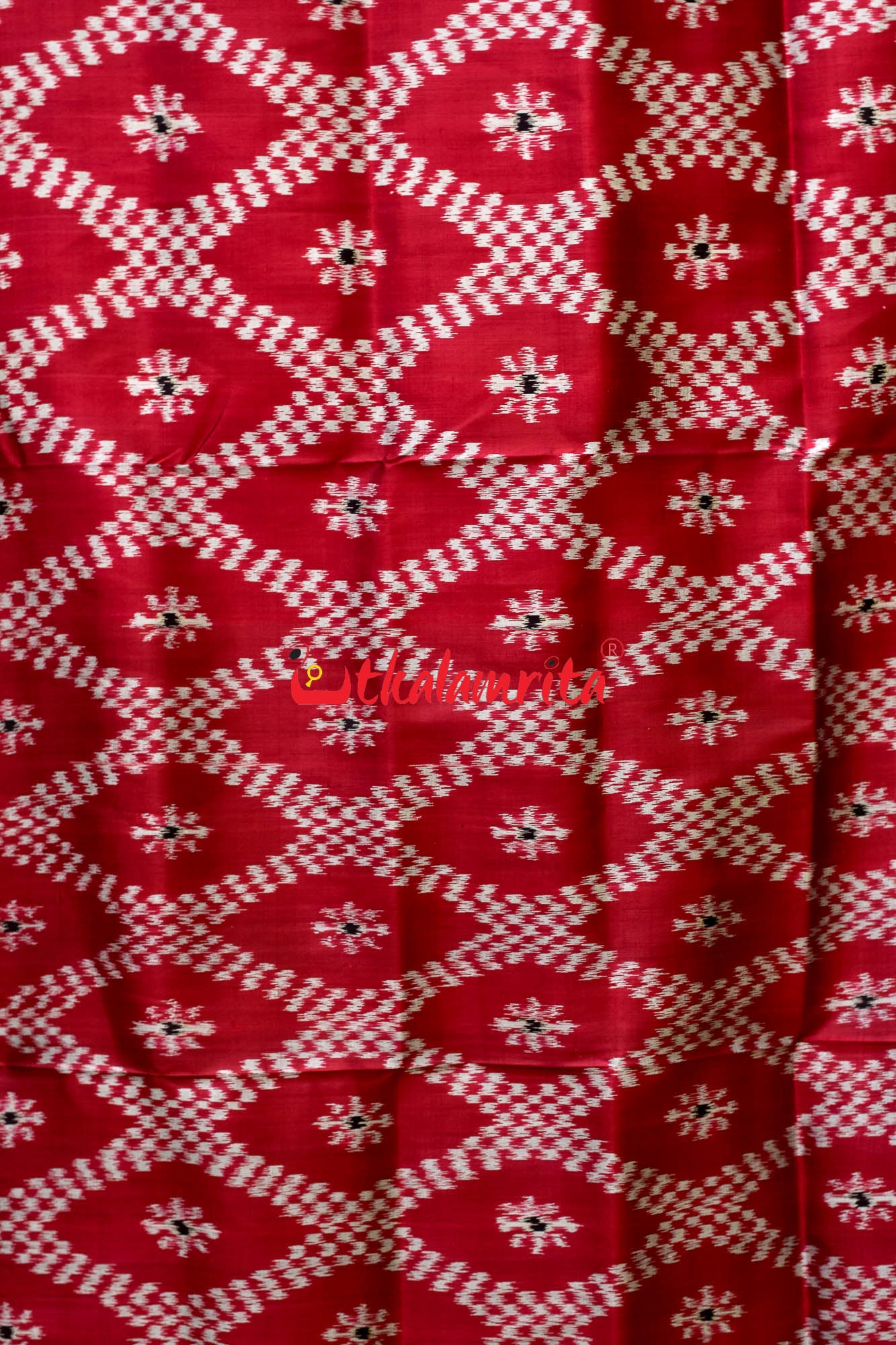 Red Black Tarabali Khandua Silk Saree