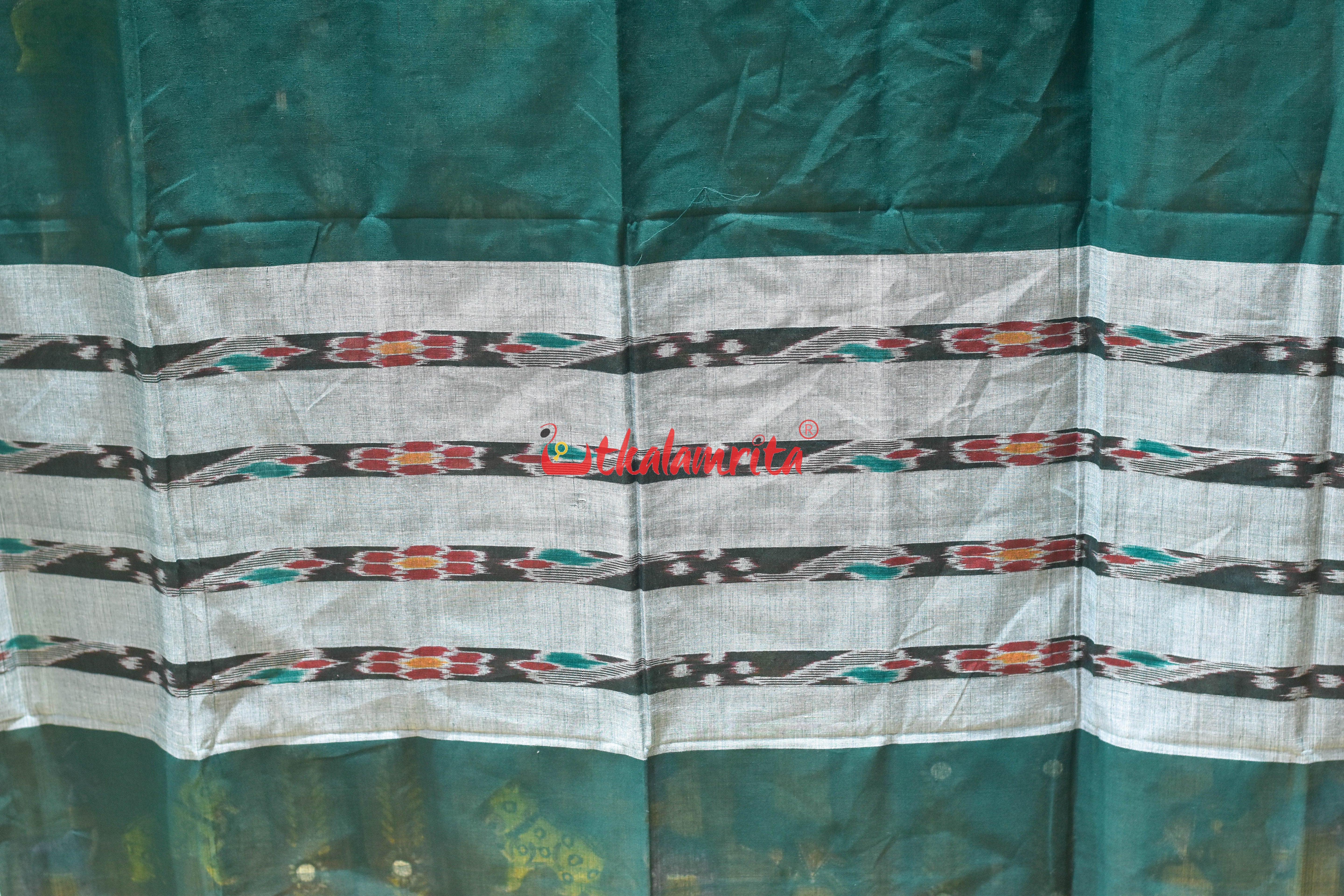 Bottle Green Pittala Single Cotton (Dupatta)