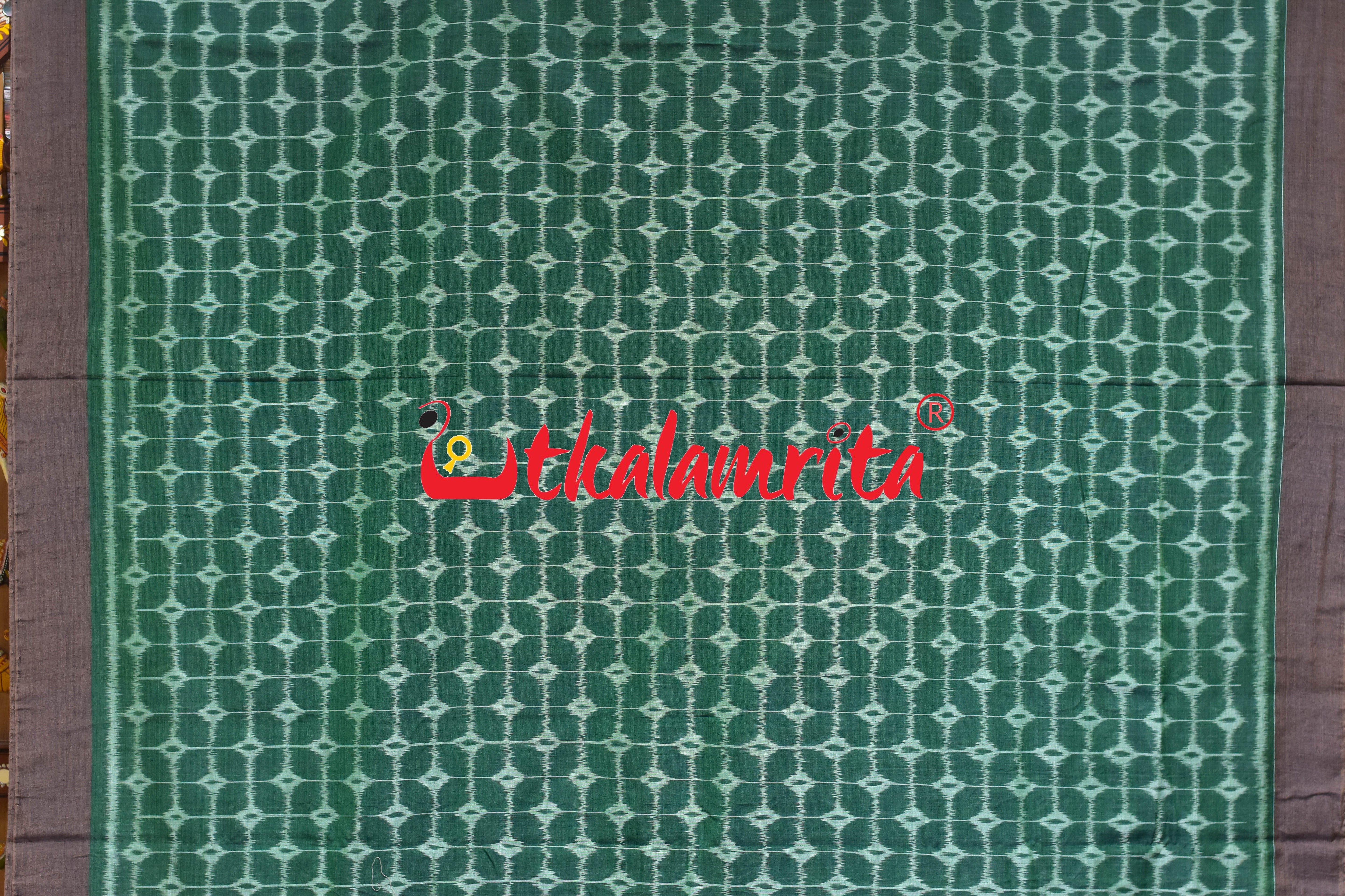 Green Chessboard Khandua Cotton Saree