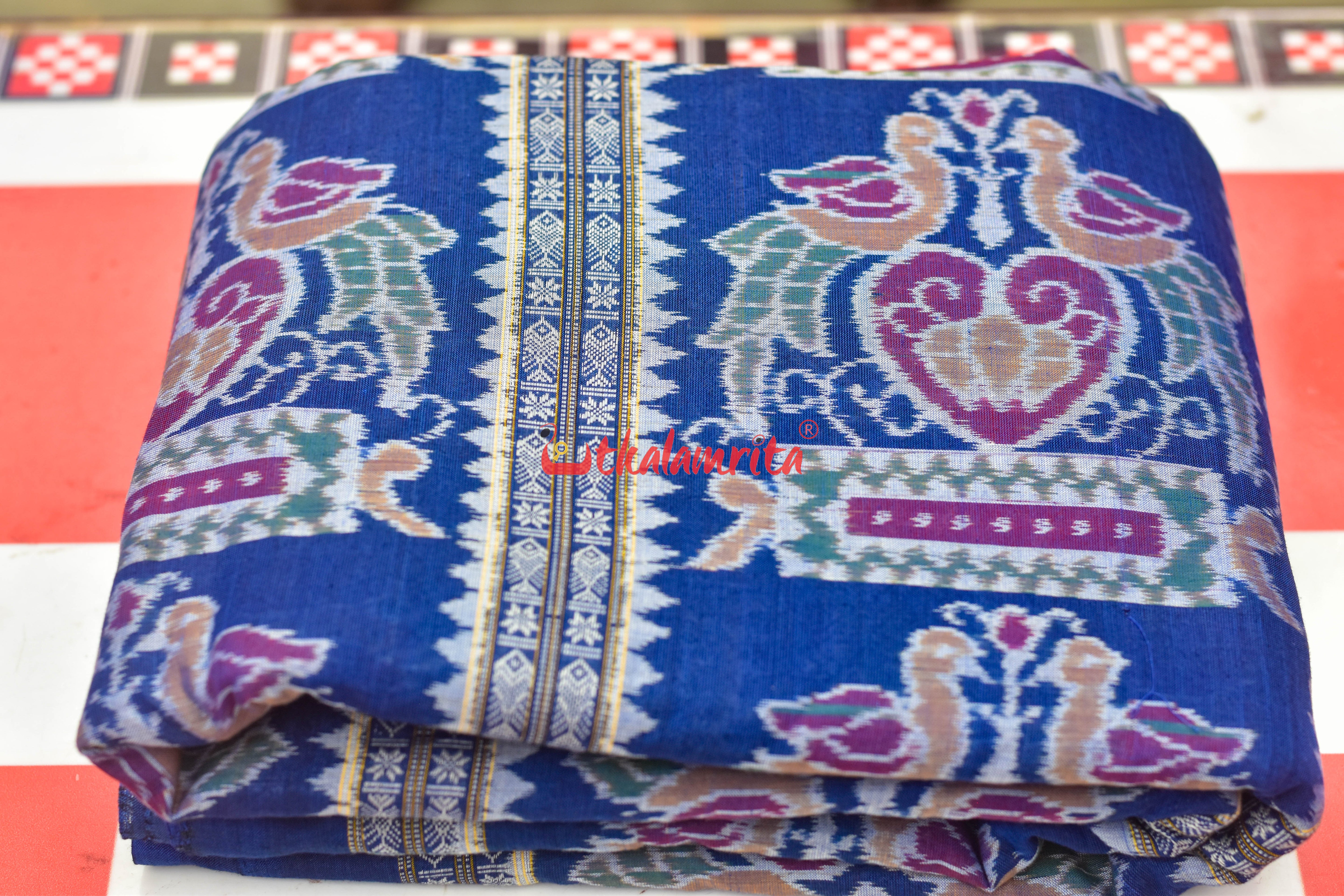 Singhasan Blue Sambalpuri Cotton (Fabric)