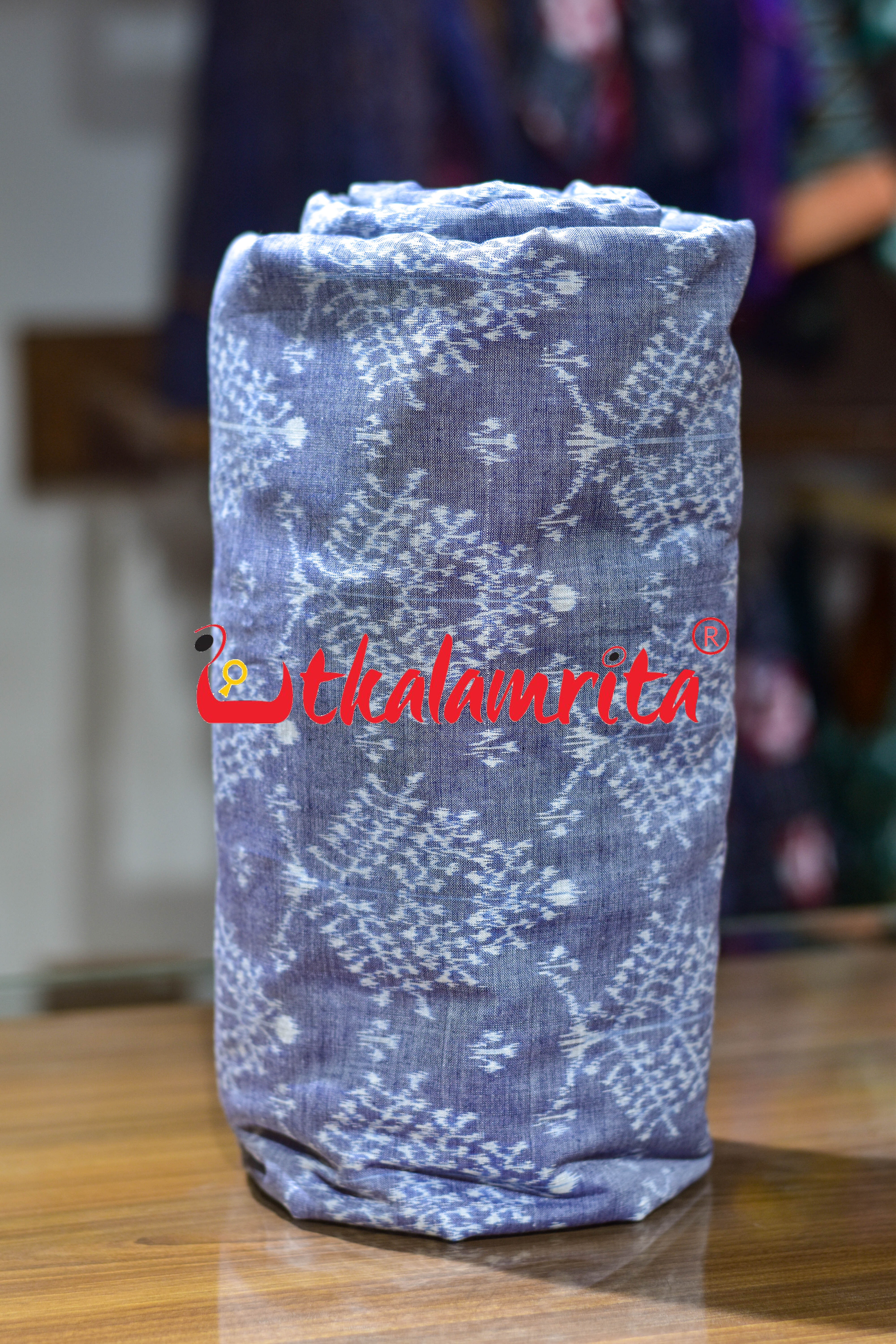 Sky Blue Gacha Sambalpuri Cotton (Fabric)