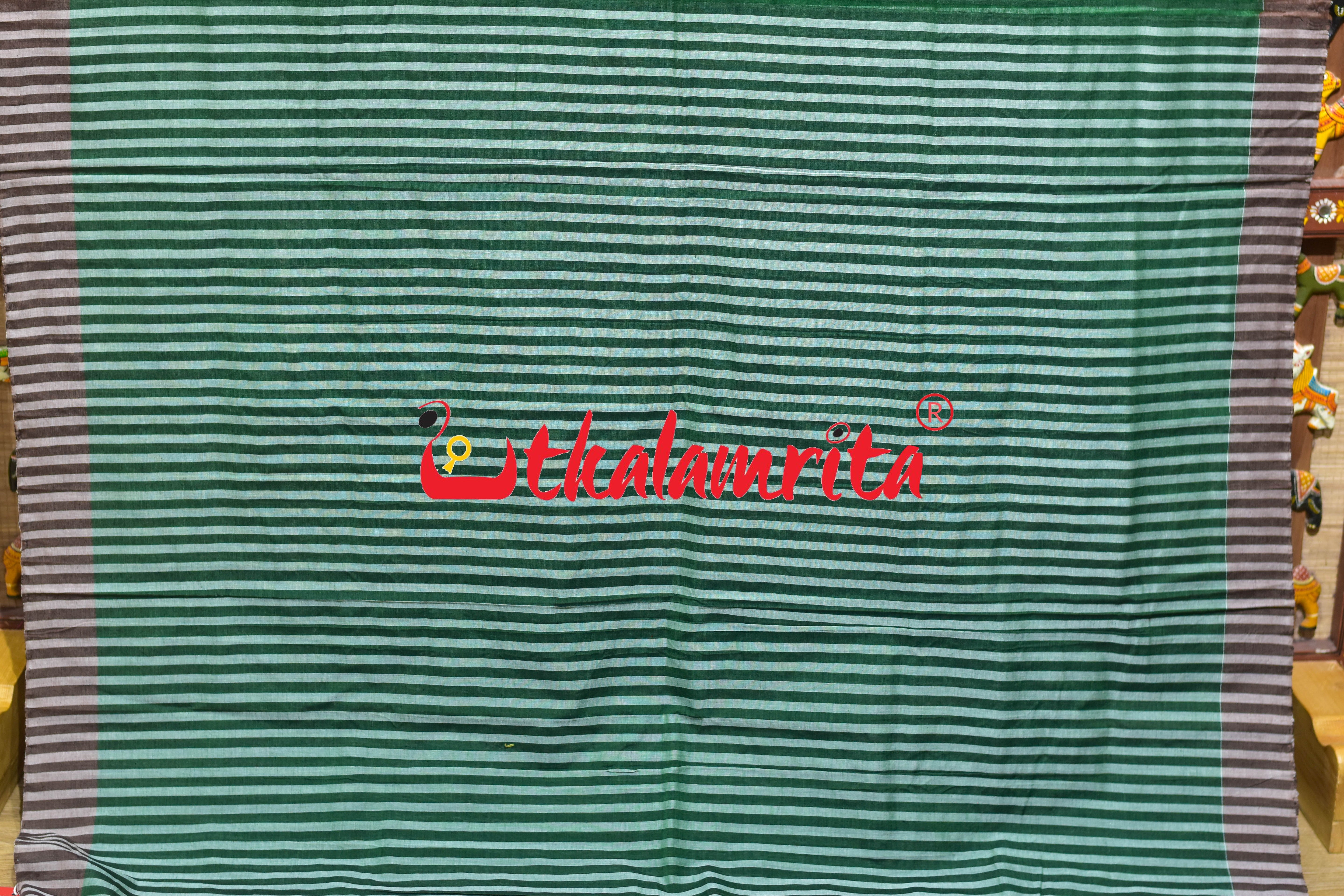 Green Chessboard Khandua Cotton Saree