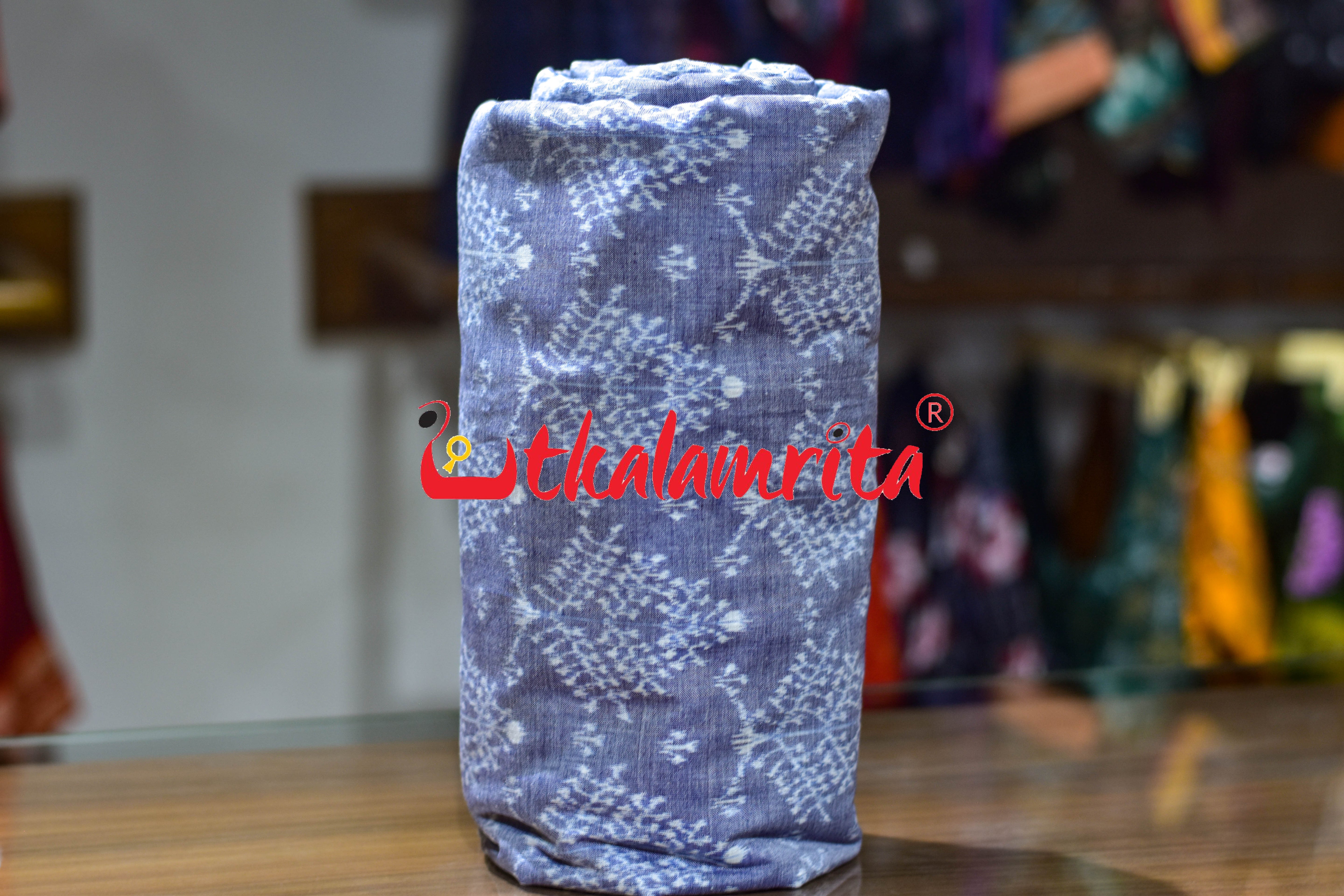 Sky Blue Gacha Sambalpuri Cotton (Fabric)