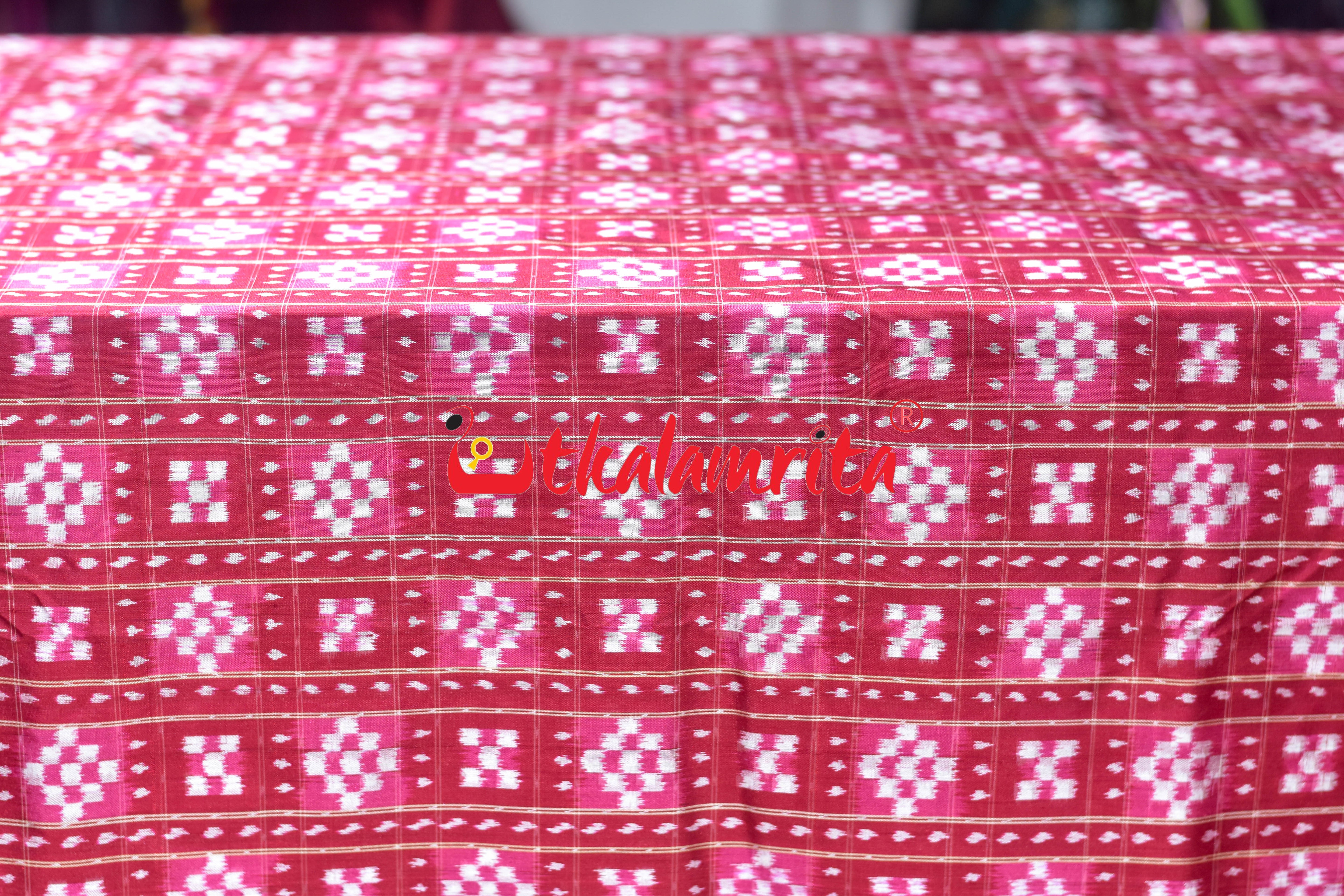 Red Pink Kothi Pasapali Silk (Fabric)