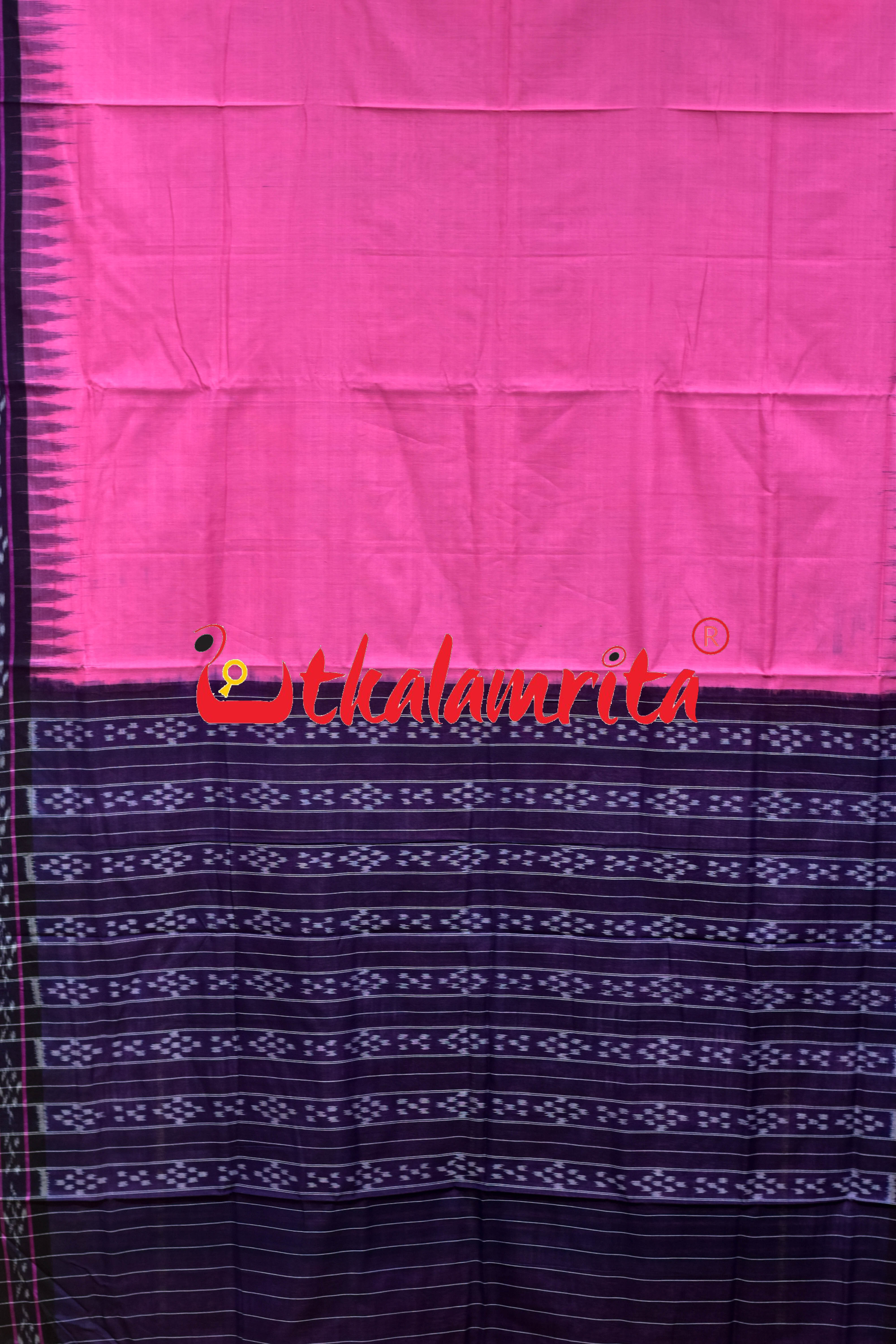 Deep Pink with Pasapali Border Cotton Saree