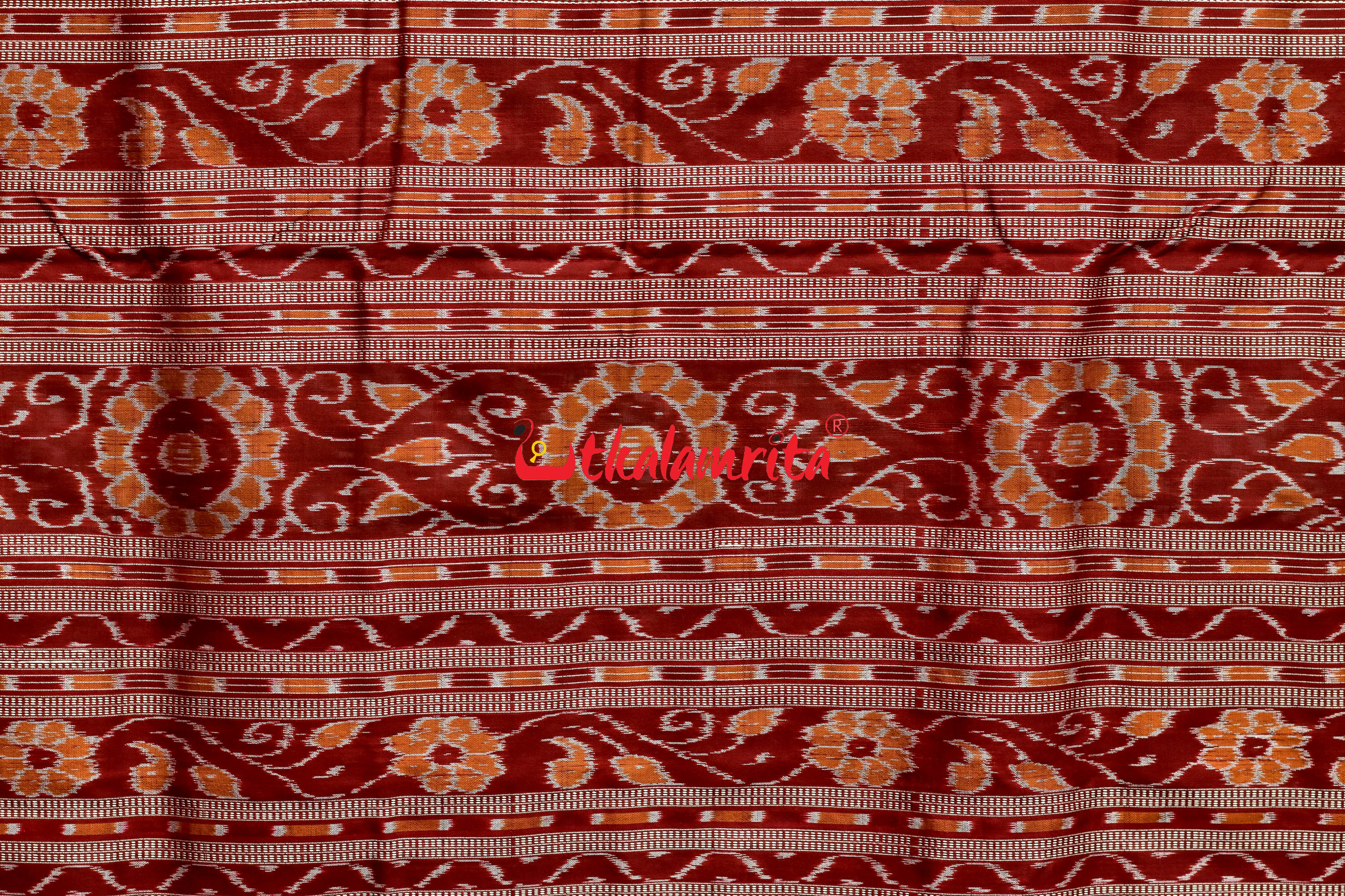 45 Kuthi Mehndi Maroon Pasapali Silk Saree