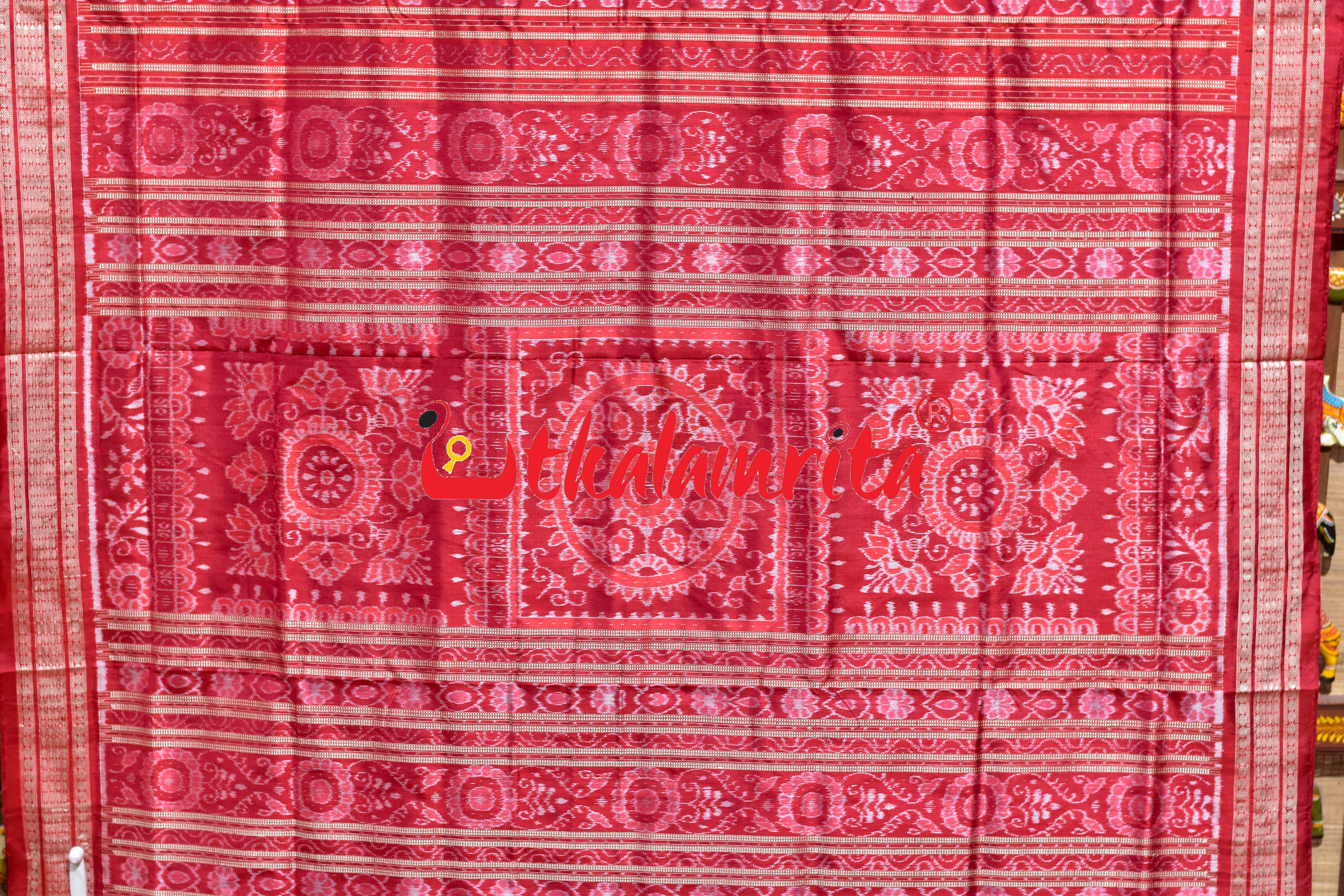 Coffee Pink Lata Patra Sambalpuri Silk Saree