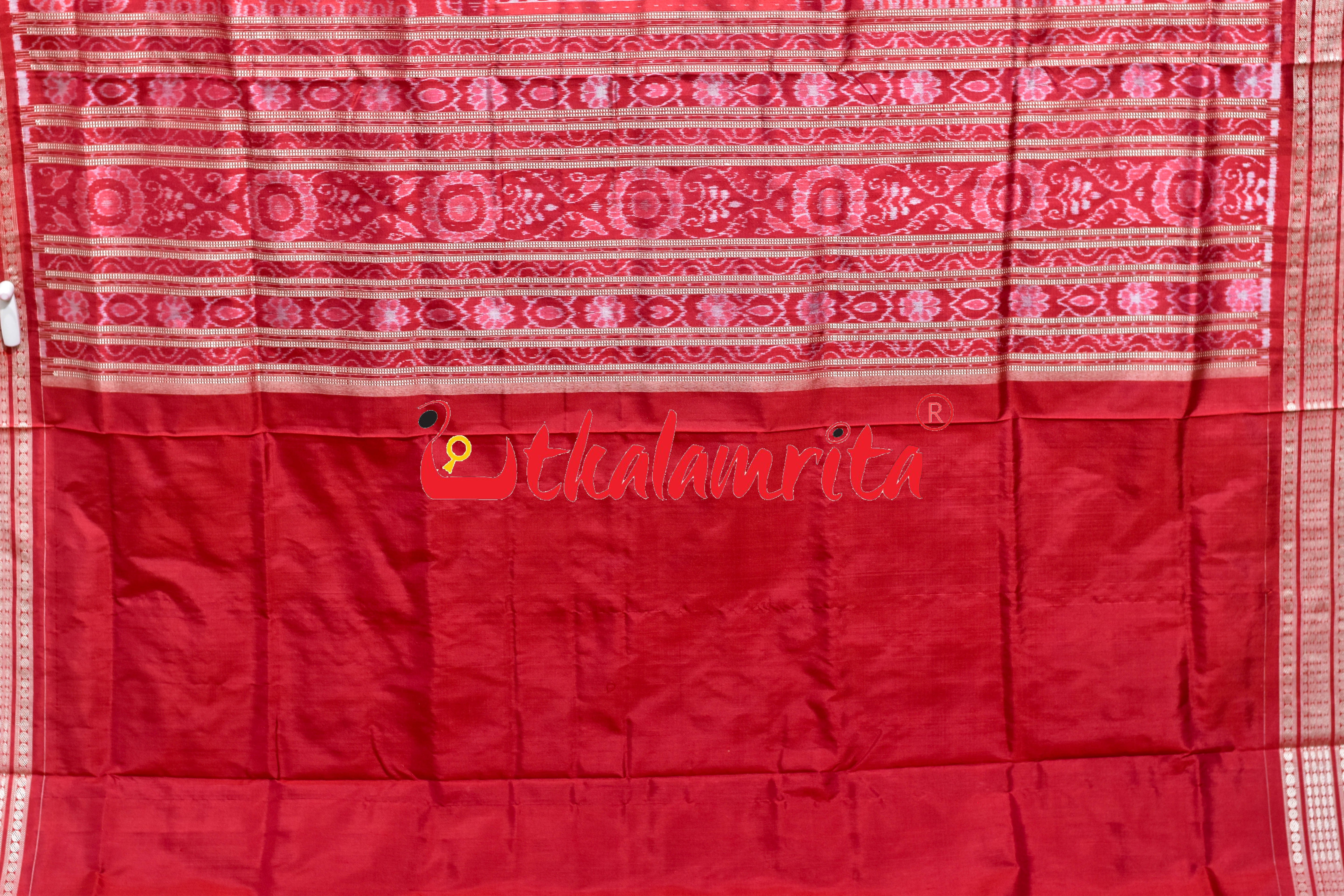 Coffee Pink Lata Patra Sambalpuri Silk Saree