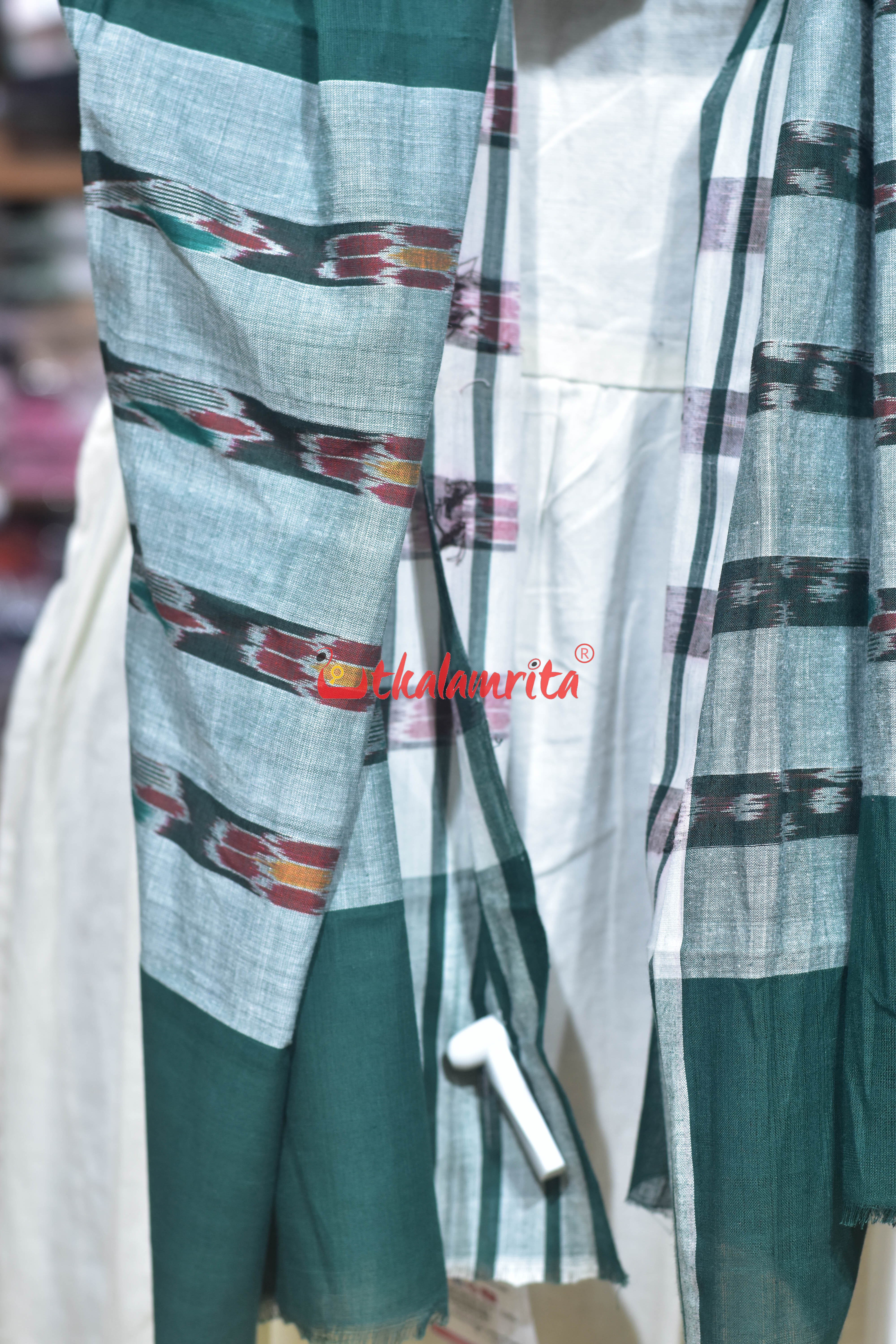 Bottle Green Pittala Single Cotton (Dupatta)