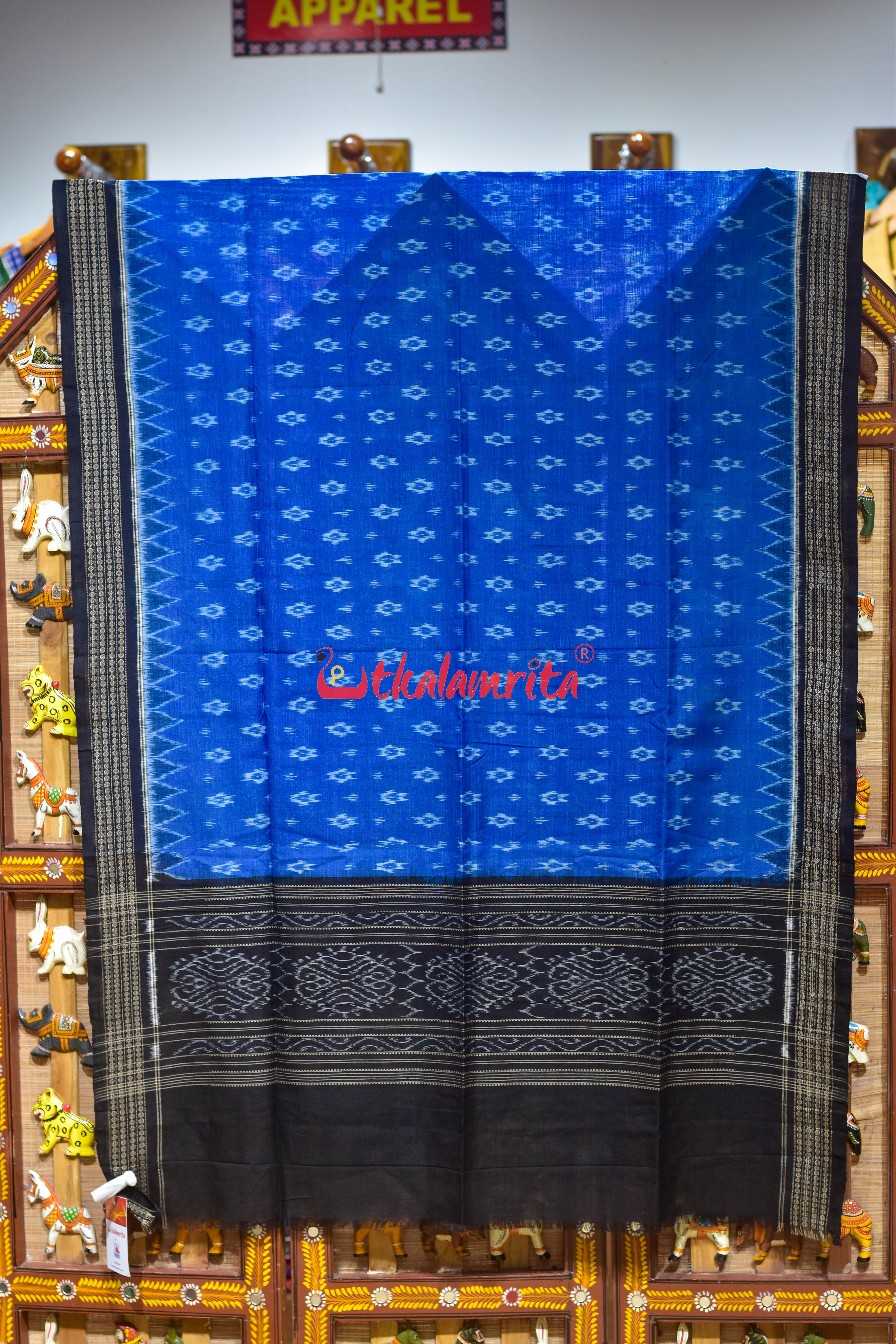 Light Blue with Black Body Bandha Cotton (Dupatta)