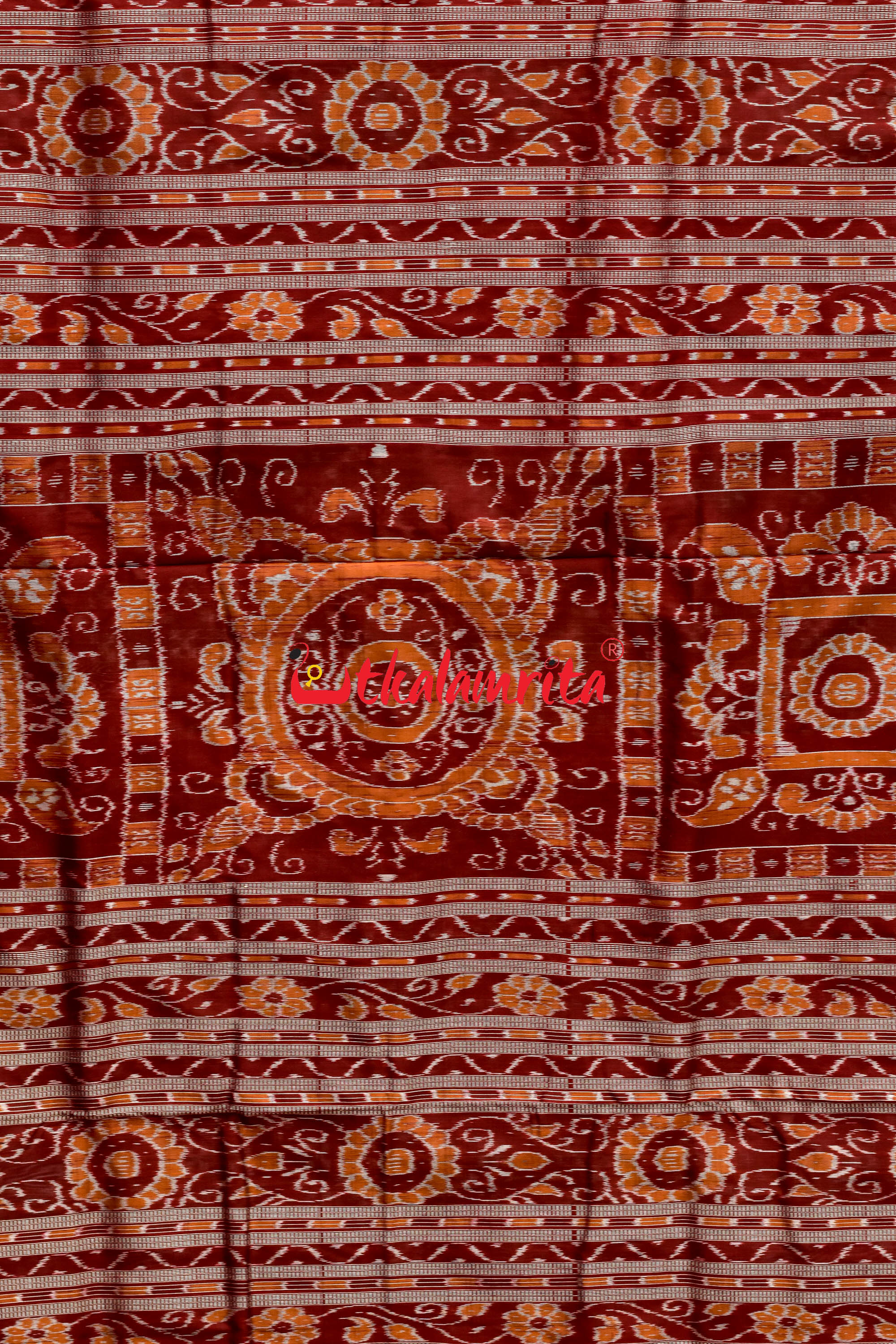 45 Kuthi Mehndi Maroon Pasapali Silk Saree