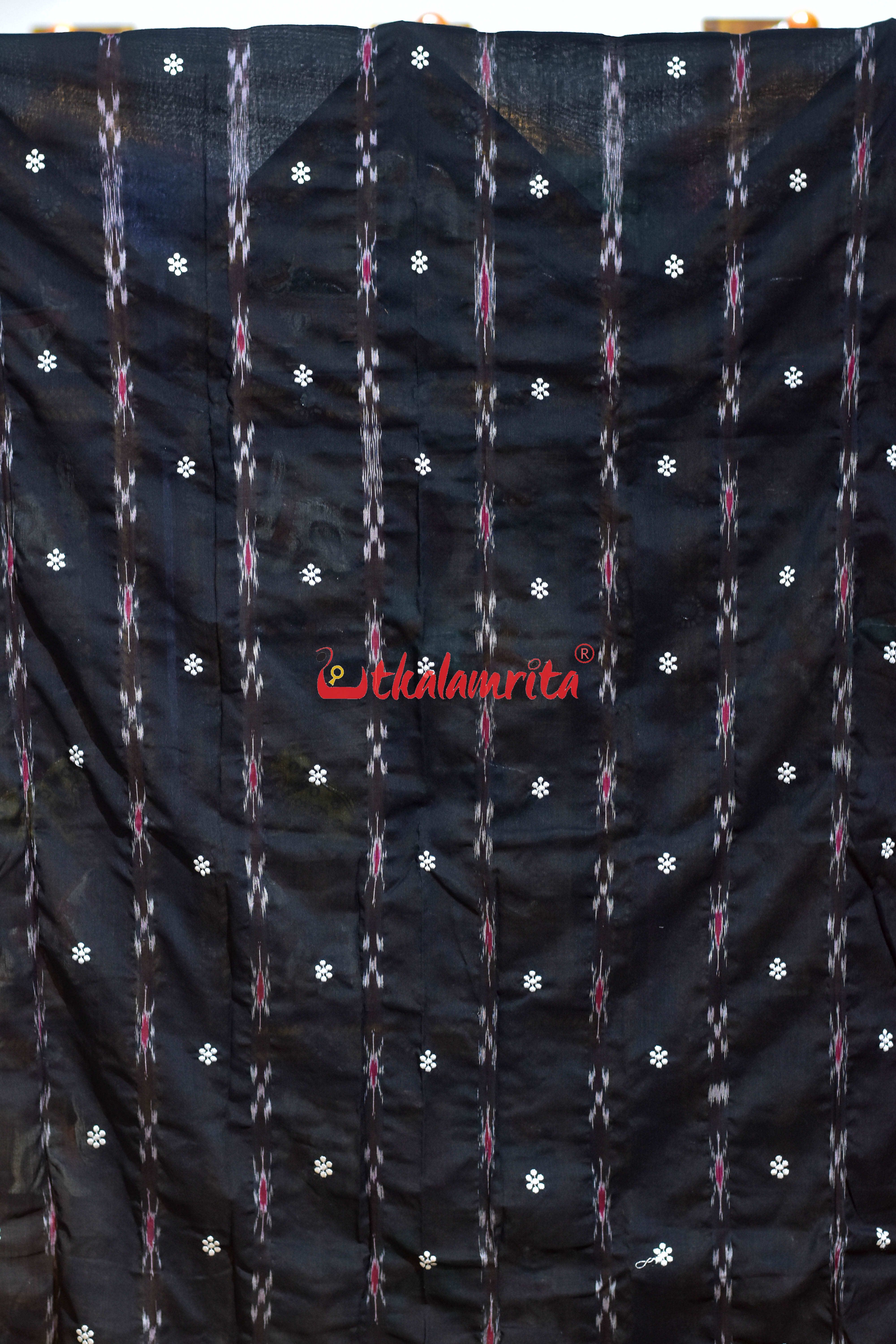 Black Grey Simple Pasapali Flower Dress Set