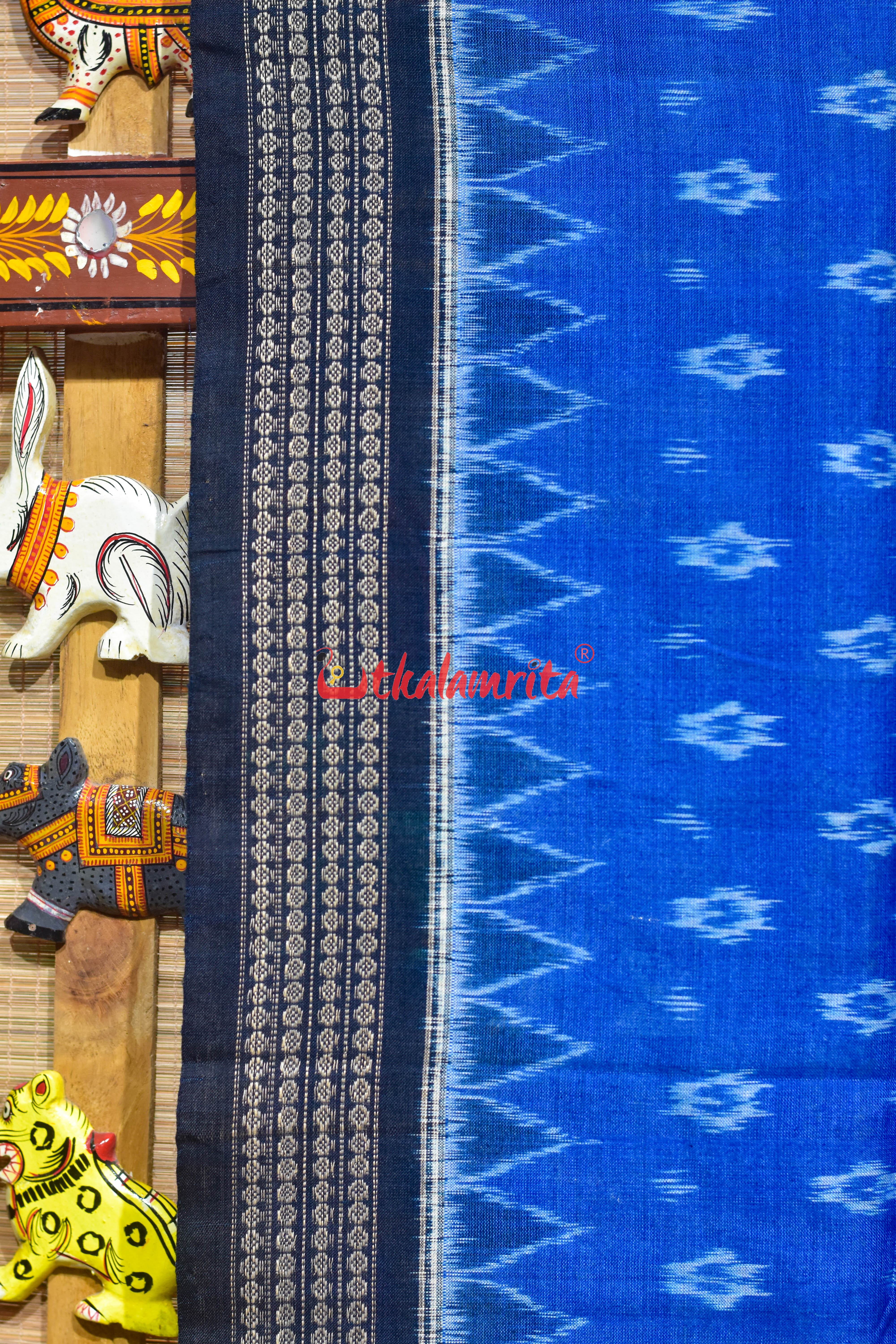 Light Blue with Black Body Bandha Cotton (Dupatta)
