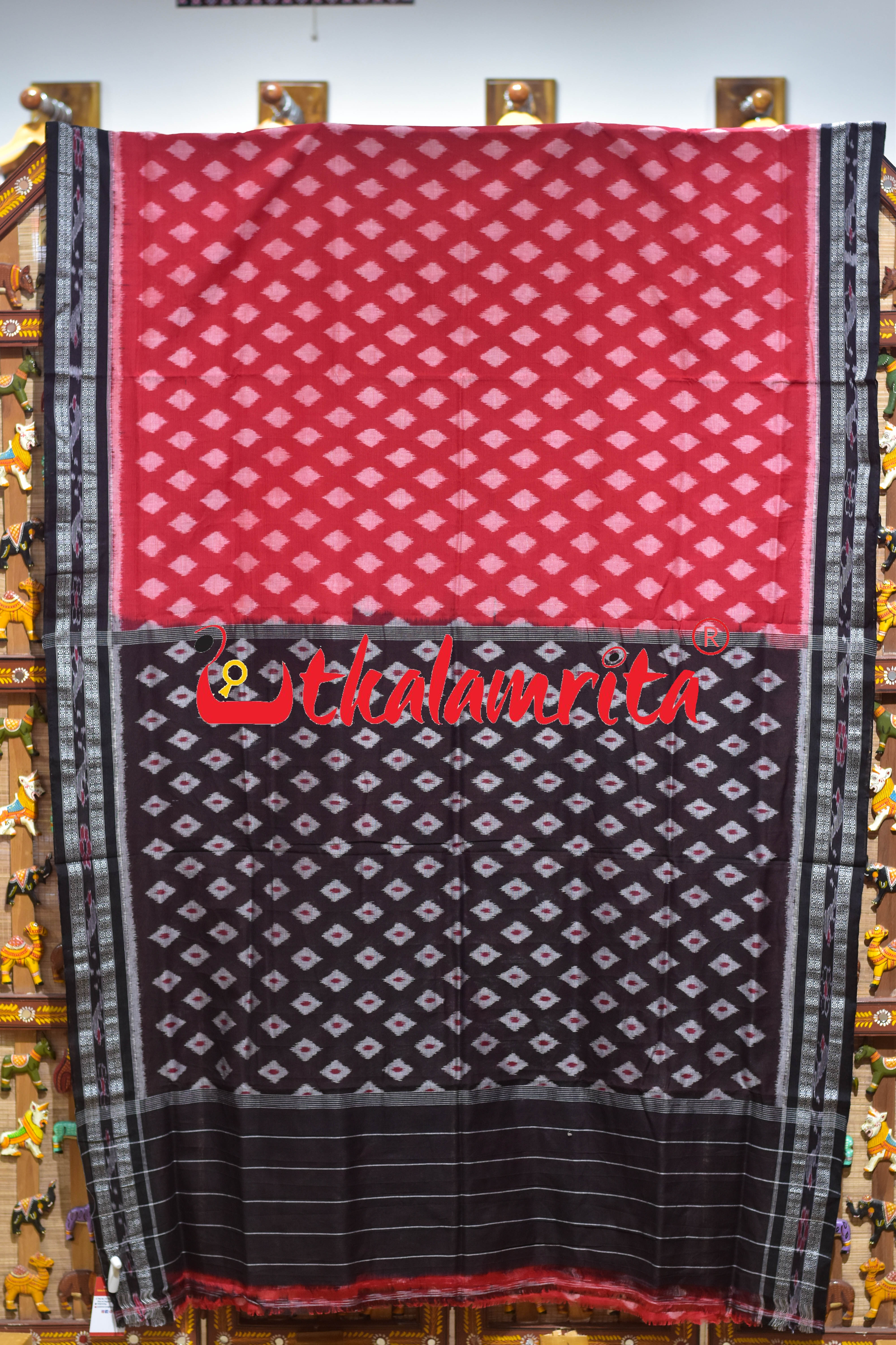 Red Body Thikiri Khandua Cotton Saree