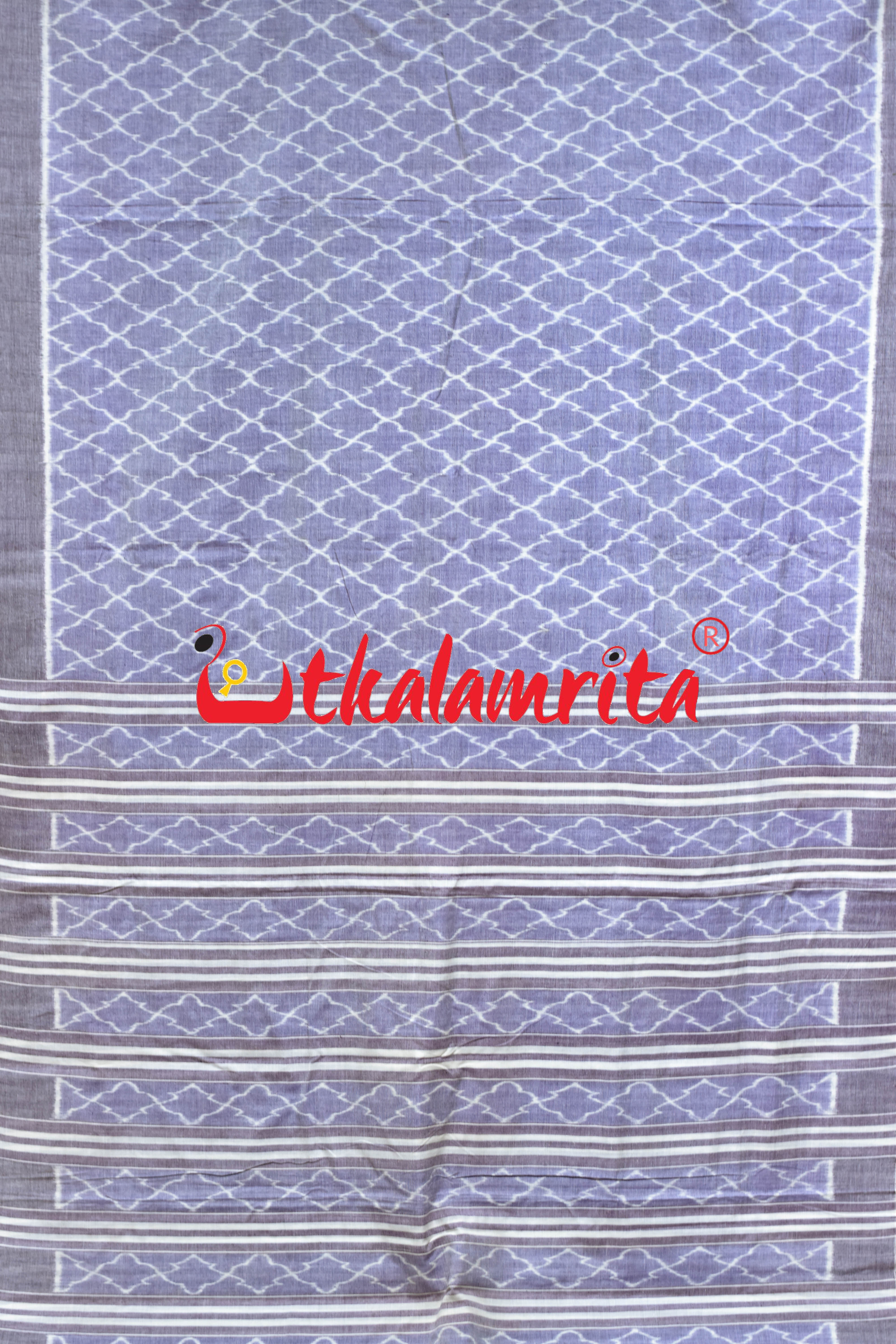Lavender Cross Fence Khandua Cotton Saree