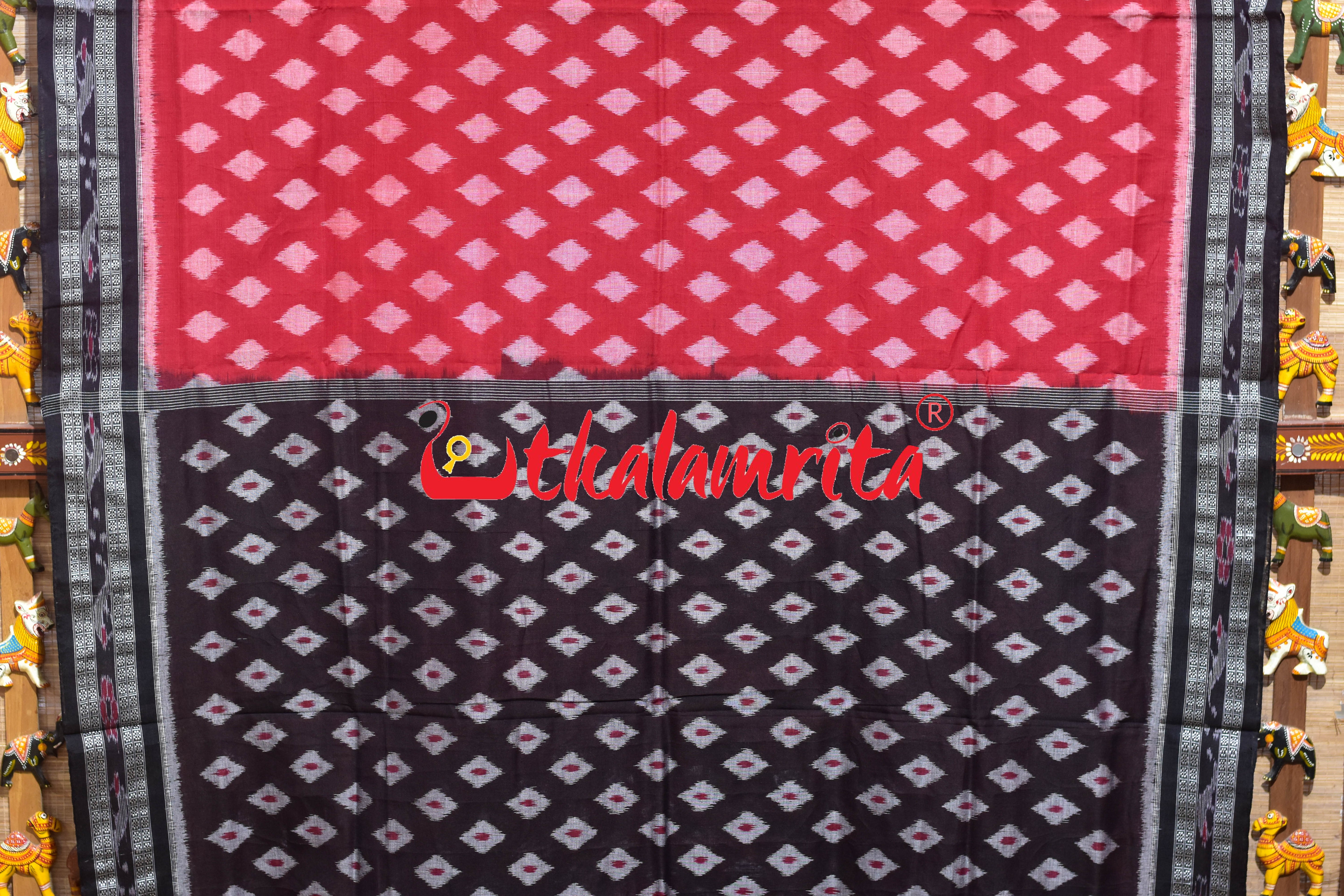 Red Body Thikiri Khandua Cotton Saree