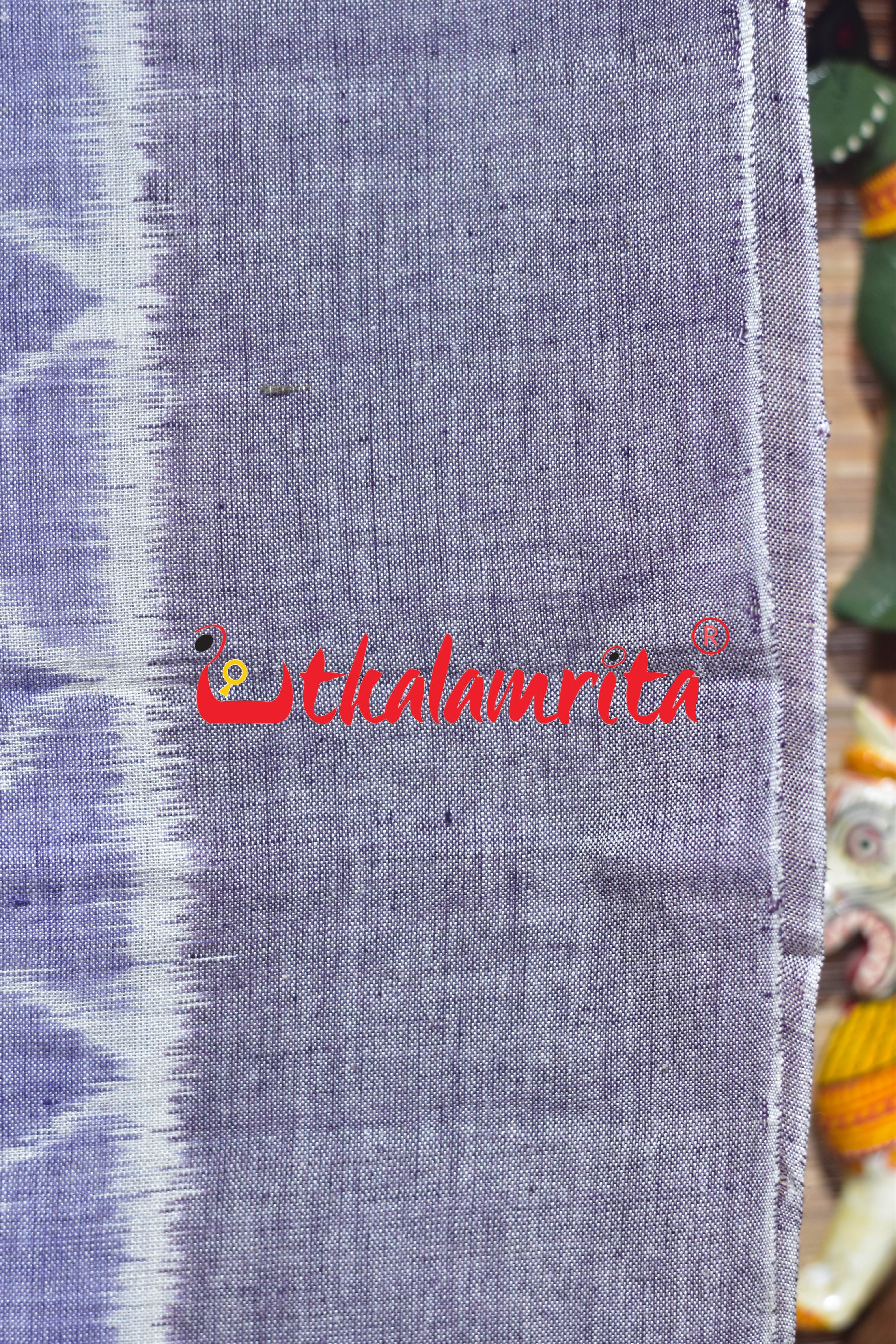 Lavender Cross Fence Khandua Cotton Saree