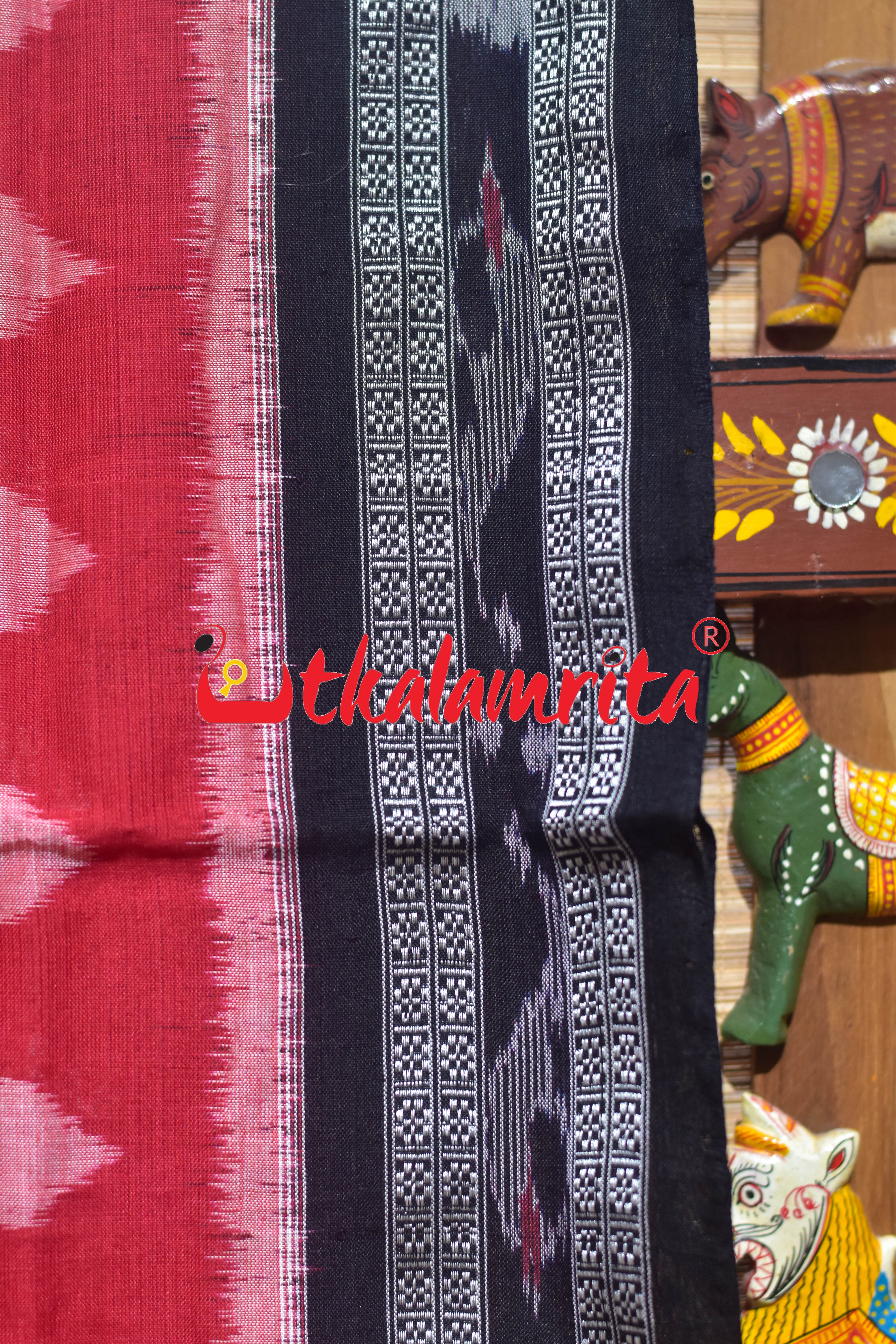 Red Body Thikiri Khandua Cotton Saree