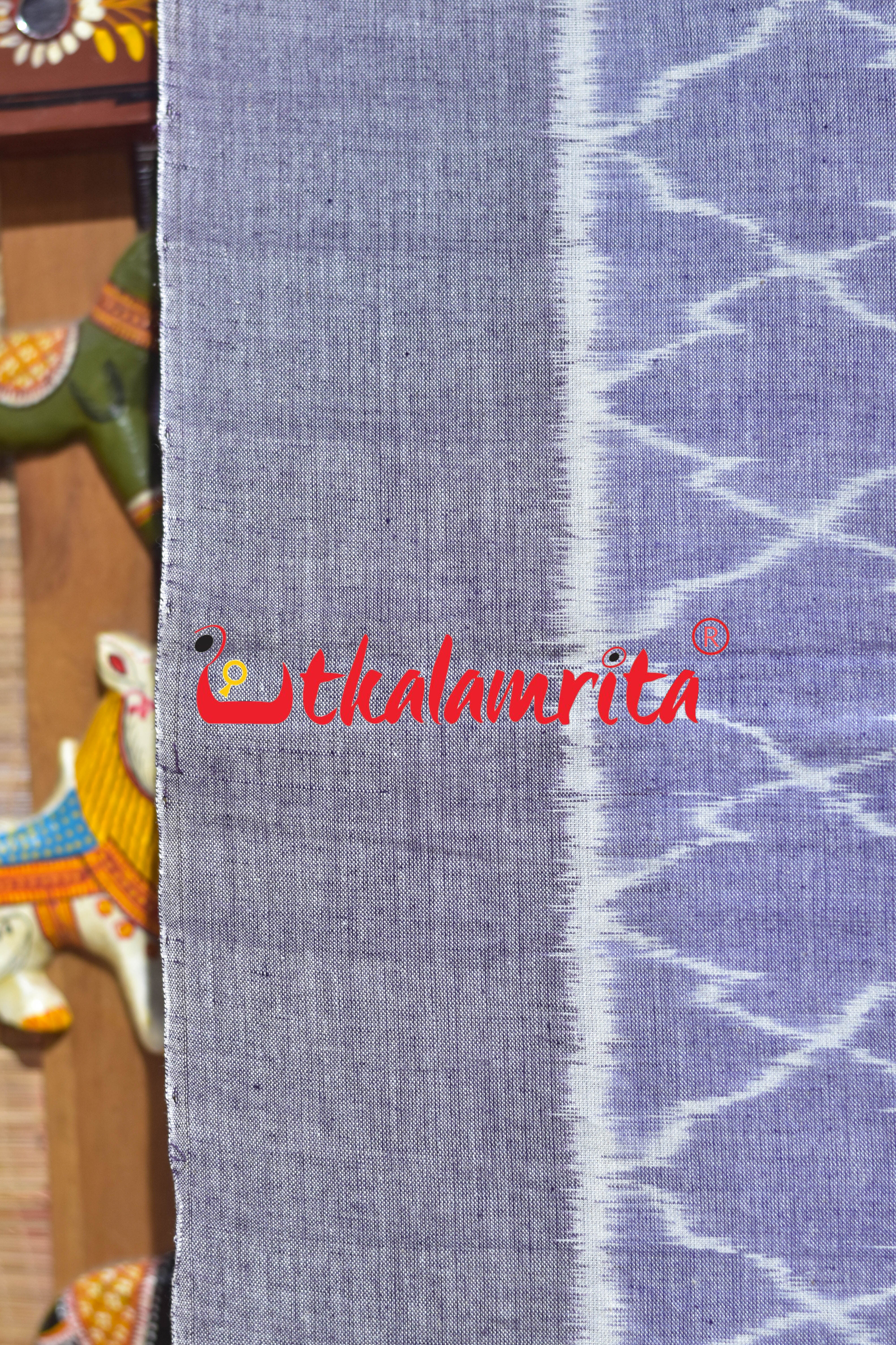 Lavender Cross Fence Khandua Cotton Saree