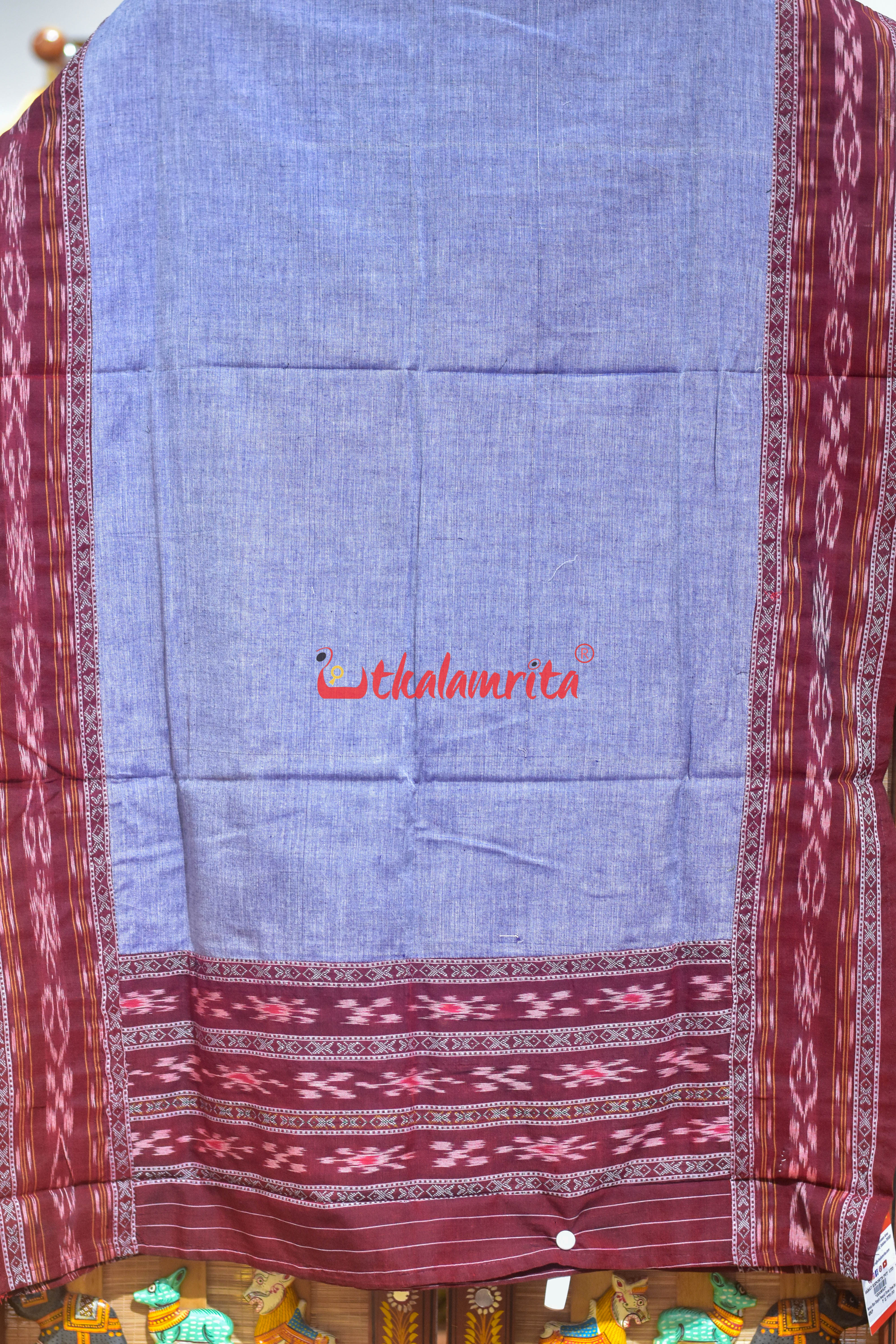 Maroon Blue Simple Pasapali Flower Dress Set