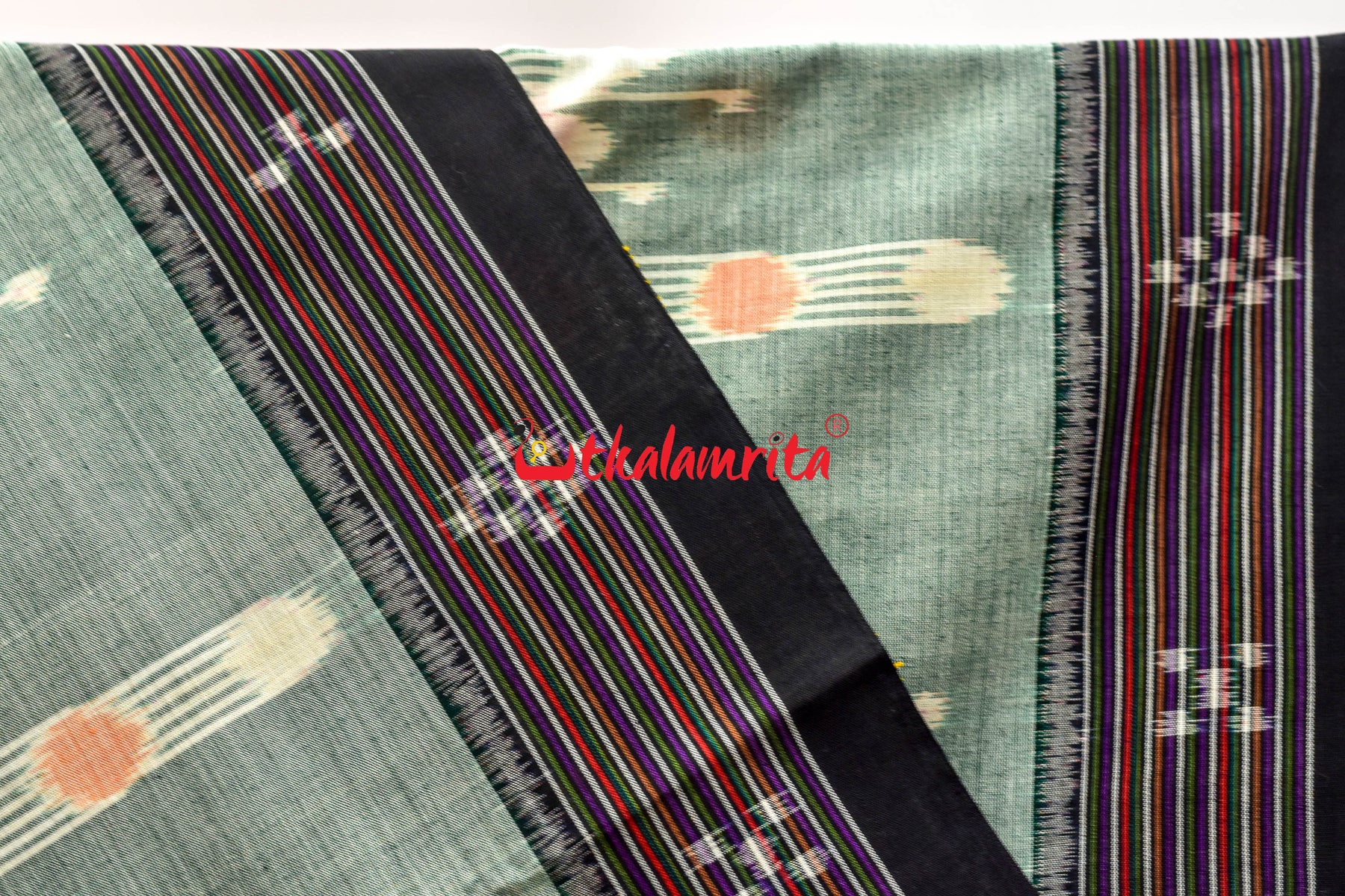 Half Half Taj Mahal Boita Mehndi Khandua Cotton Saree