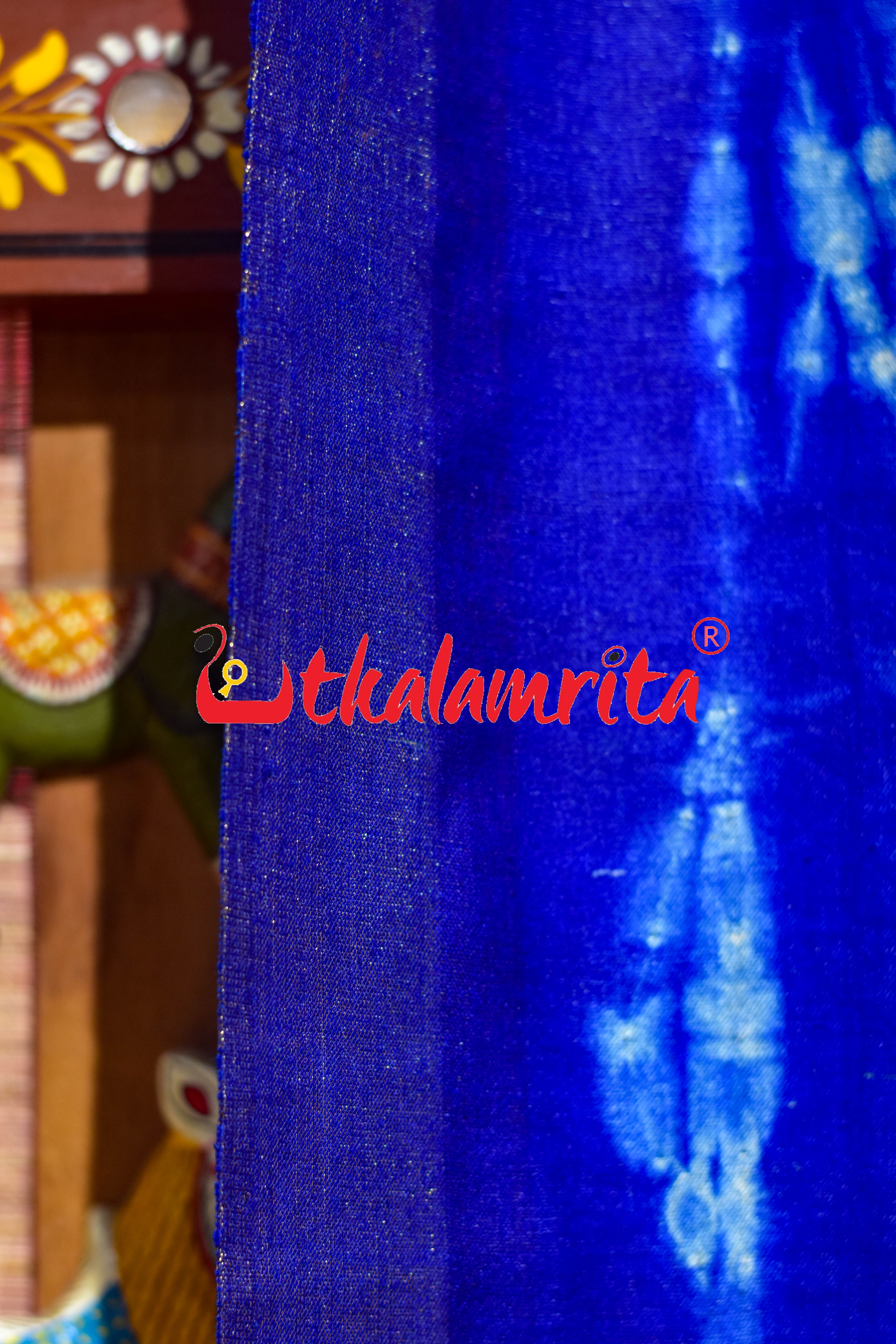 Blue White Shibori with Jala Tussar (Dupatta)