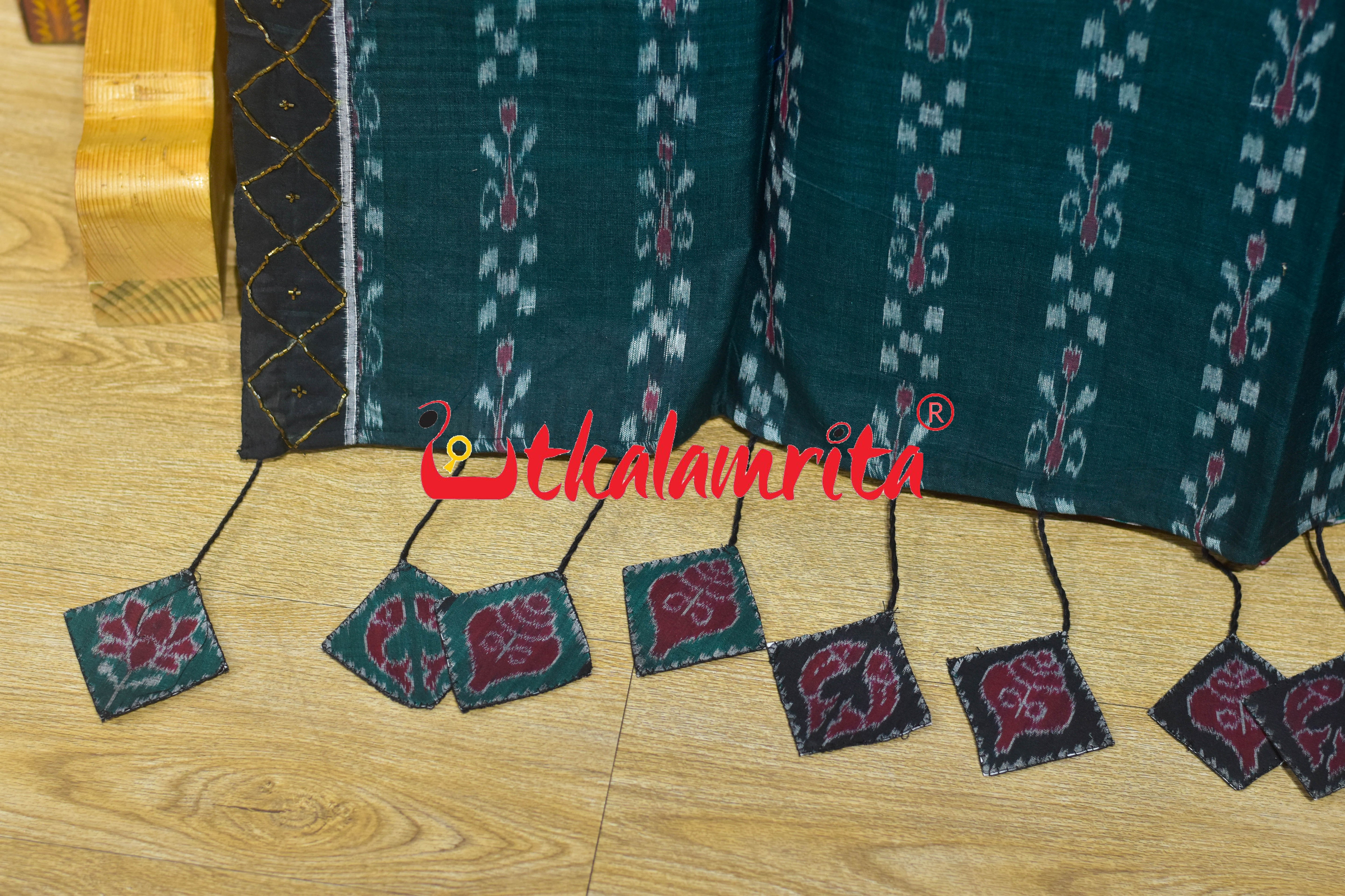 Fish Sankha Black Designer Sambalpuri Cotton Saree