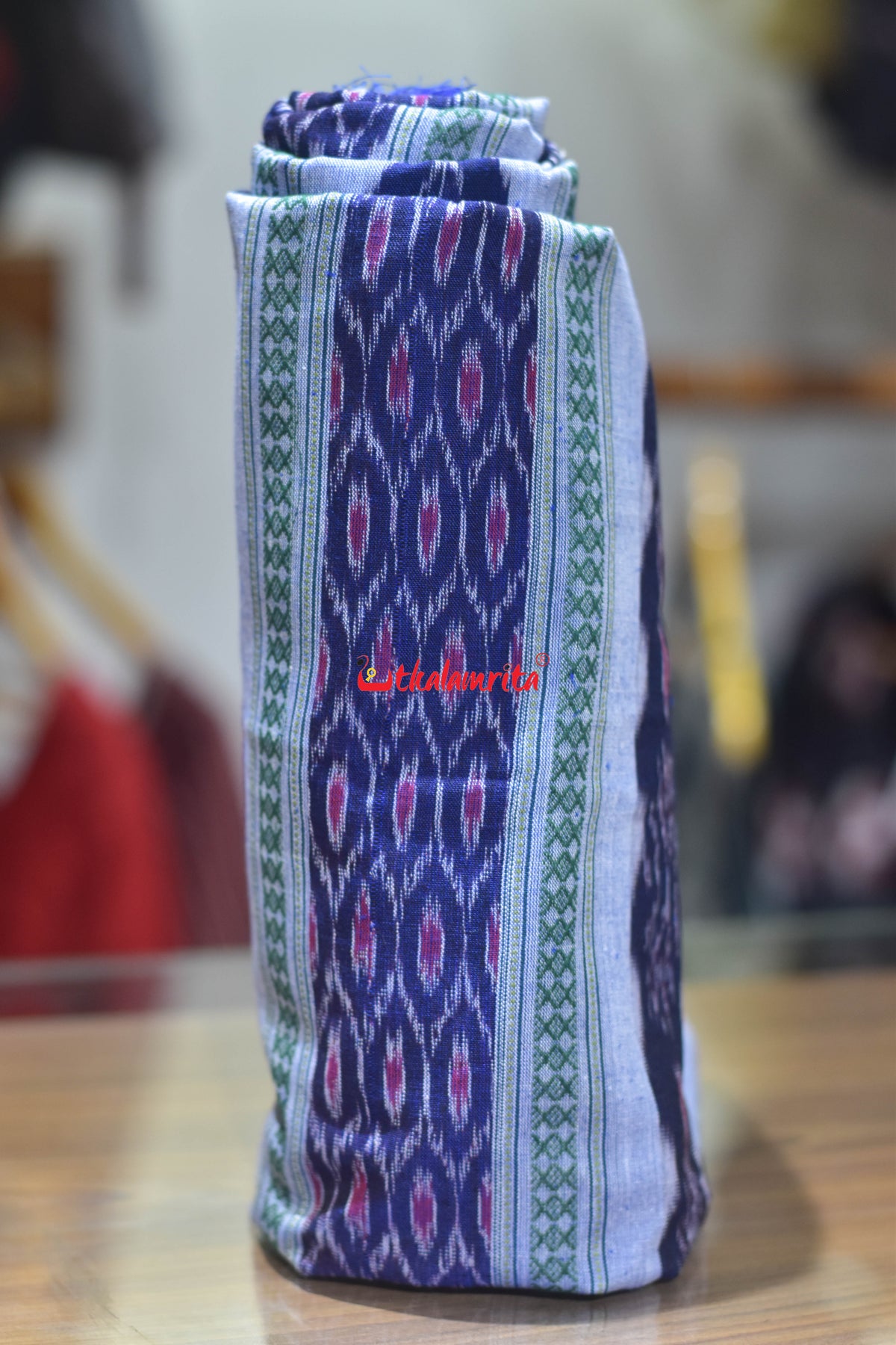 blue with green kangula (fabric)