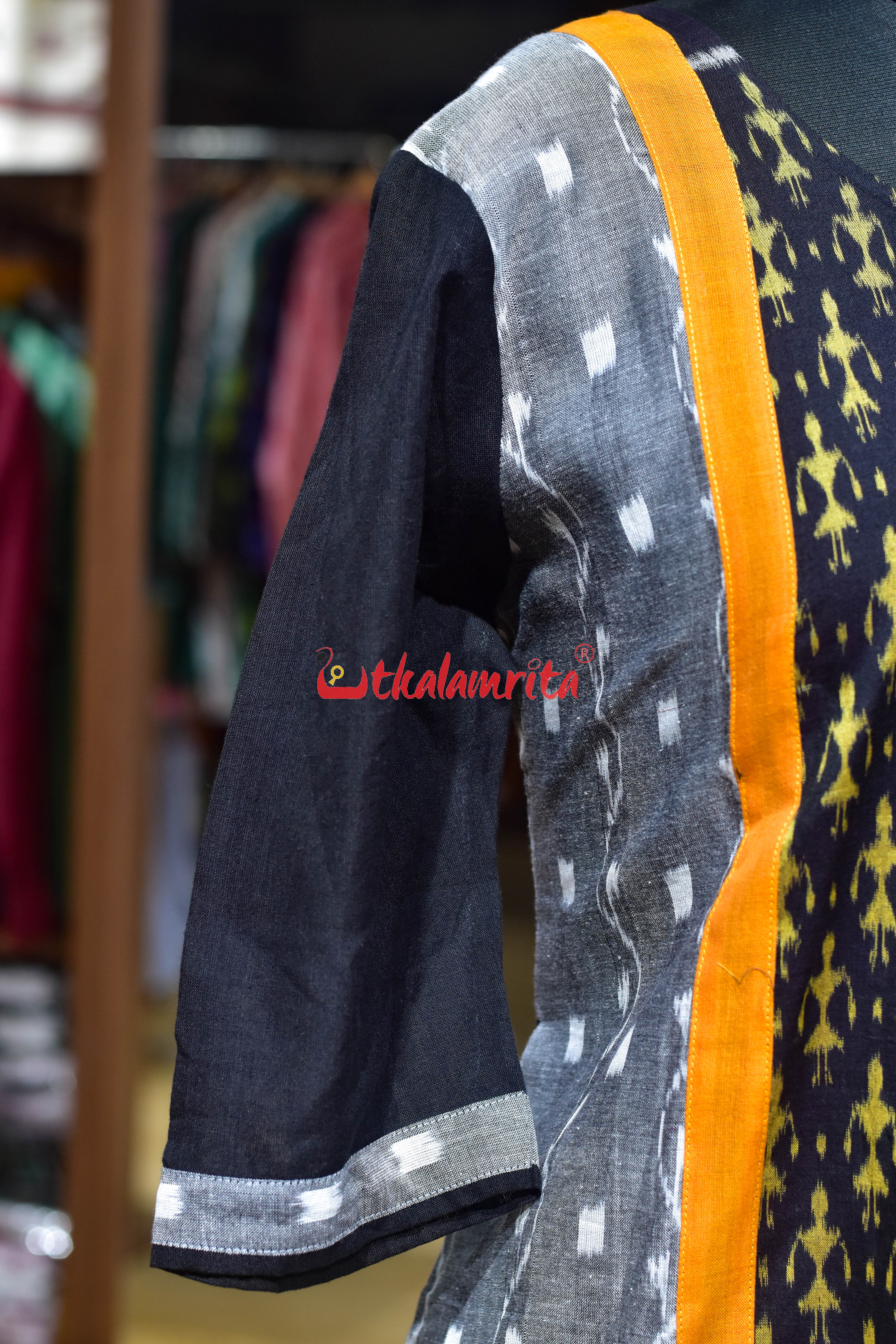 Grey Golden Loom Elegance (Ladies Kurti)
