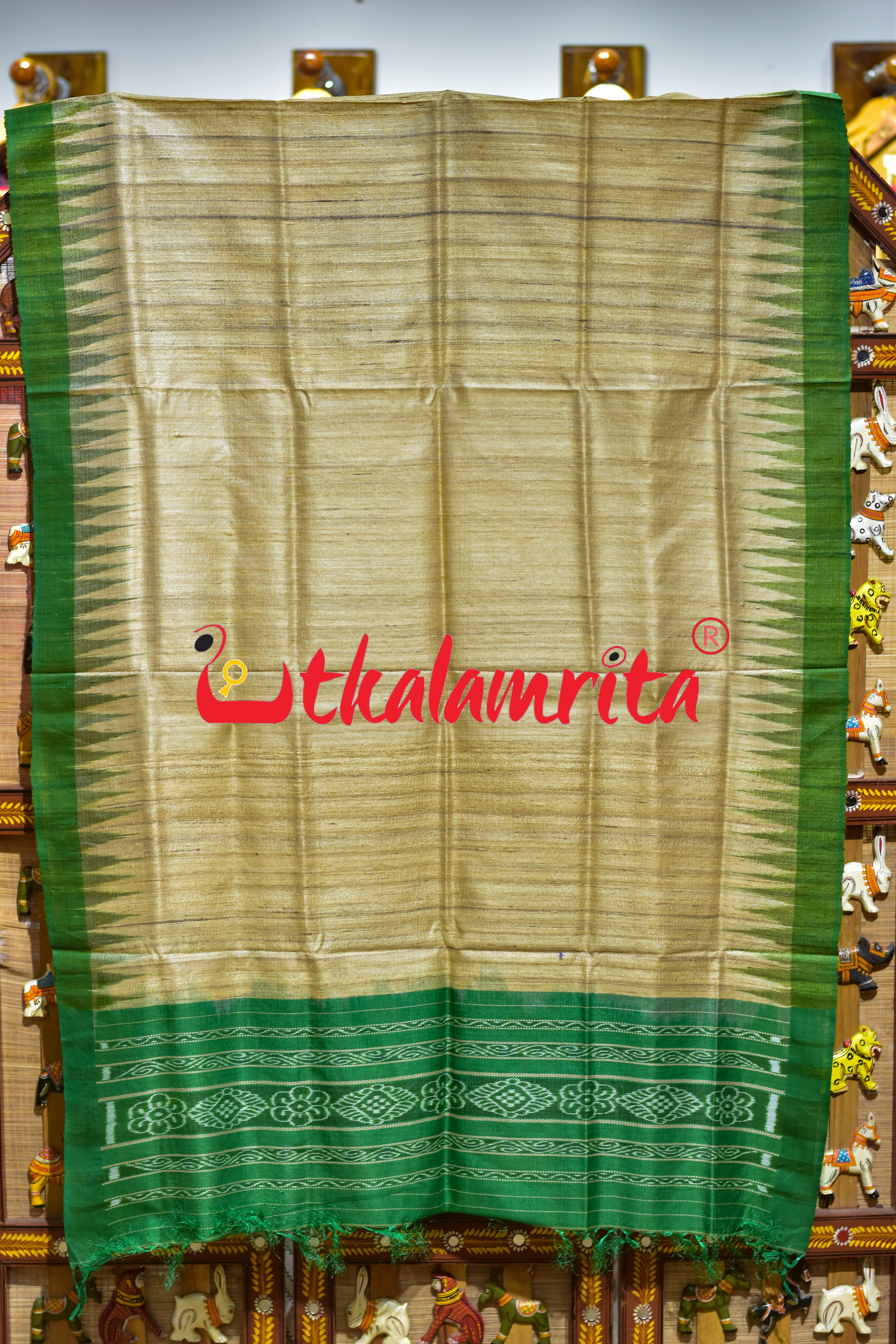Ghicha Ghee Green Gopalpur Tussar (Dupatta)
