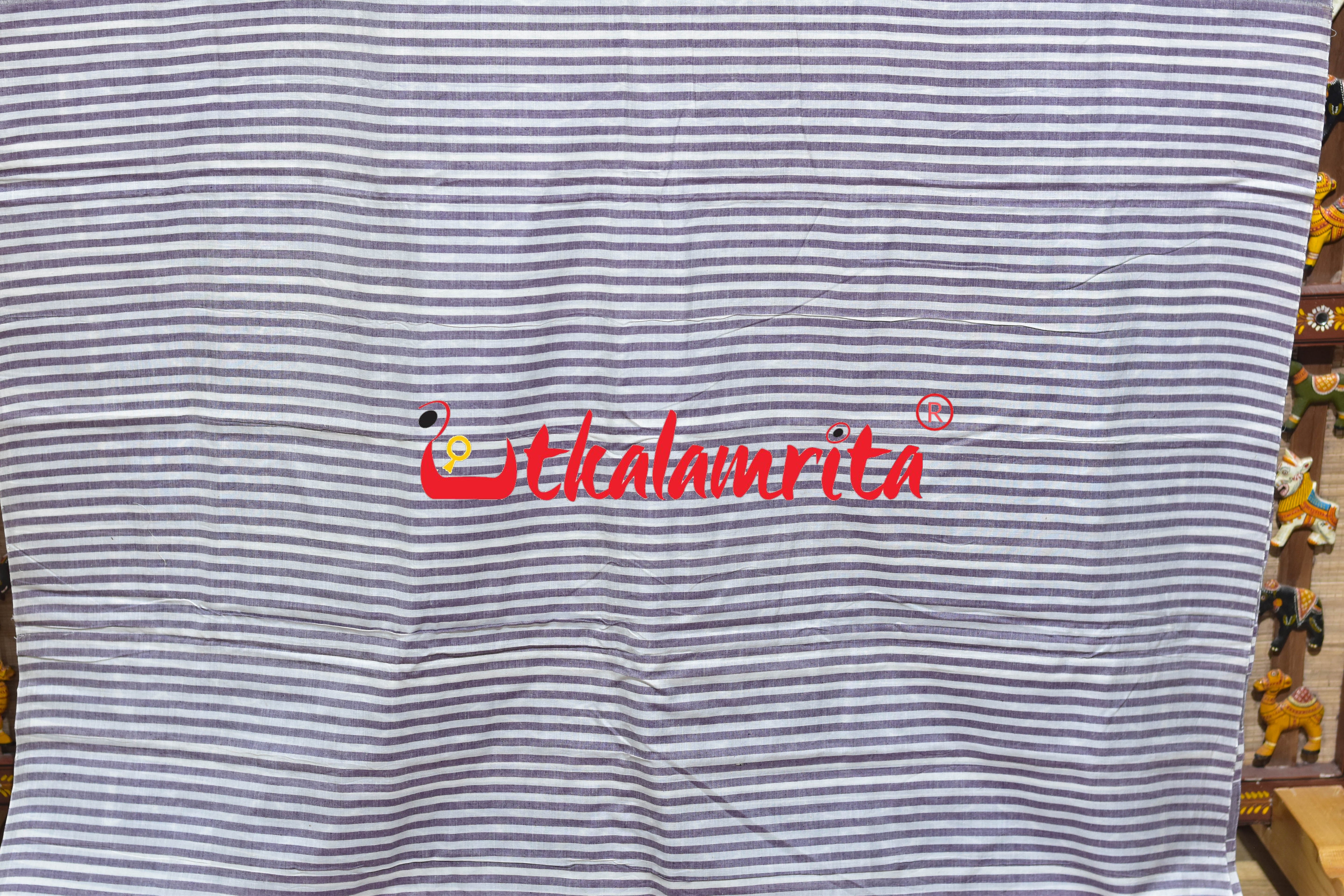 Lavender Cross Fence Khandua Cotton Saree