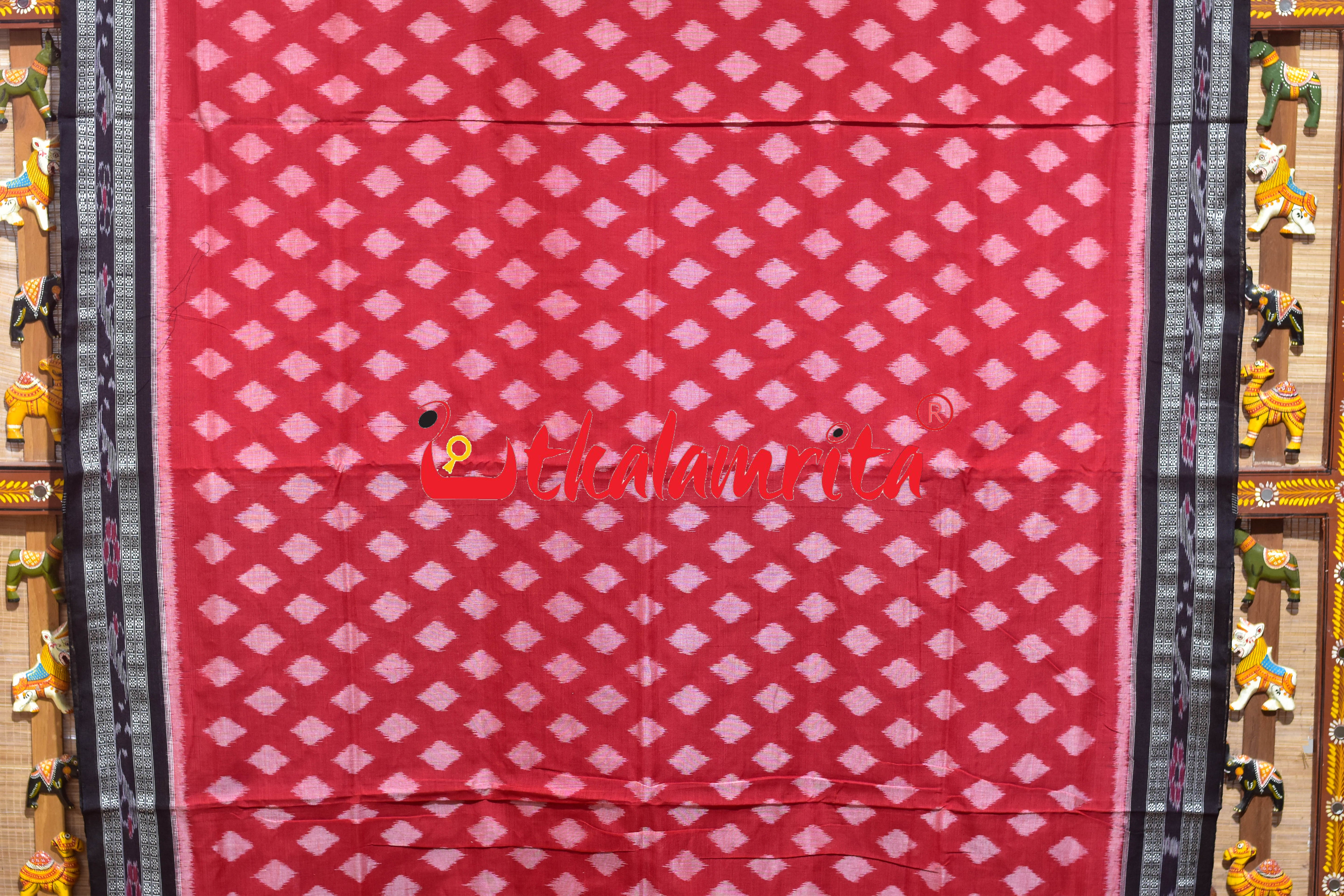 Red Body Thikiri Khandua Cotton Saree